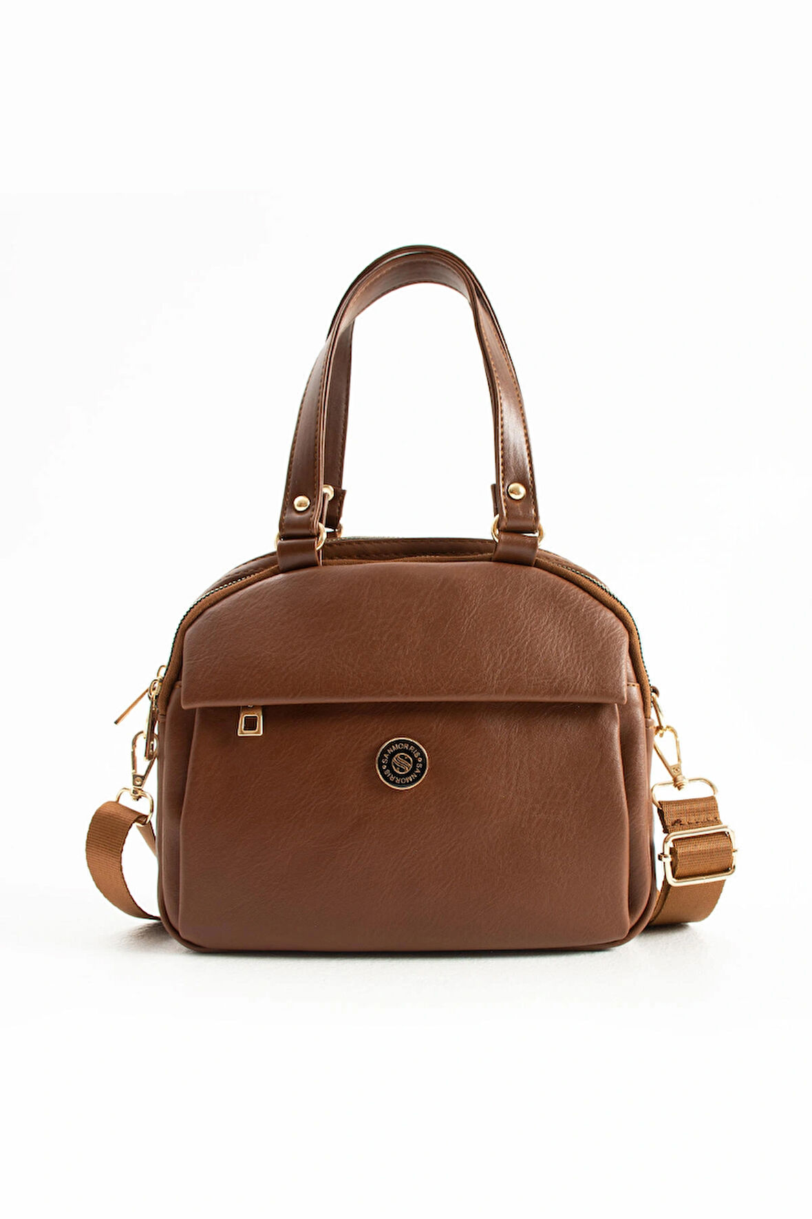 Sanmorris Kadın Siyah Yumuşak Suni Deri Ayarlanabilir Çapraz Askılı Smart Casual Omuz ve El Çantası