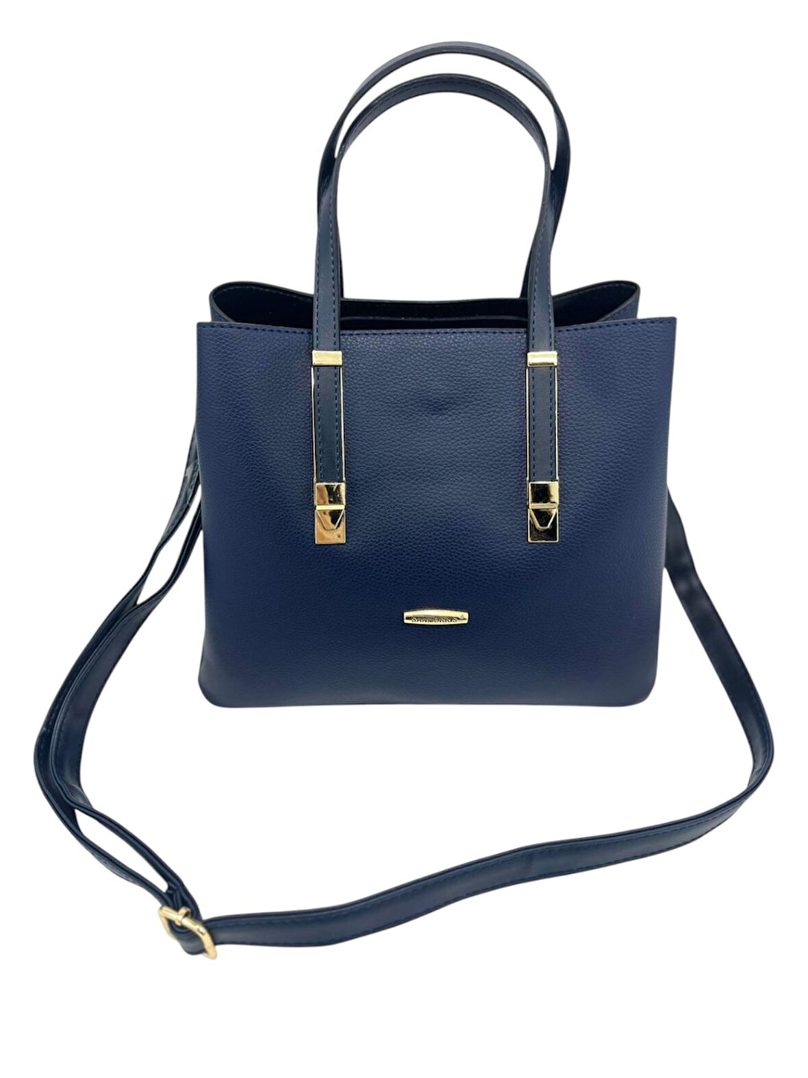 Kadın Uzun Askılı 4 Bölmeli Gold Aksesuarlı Sade Şık El Ve Omuz Çantası