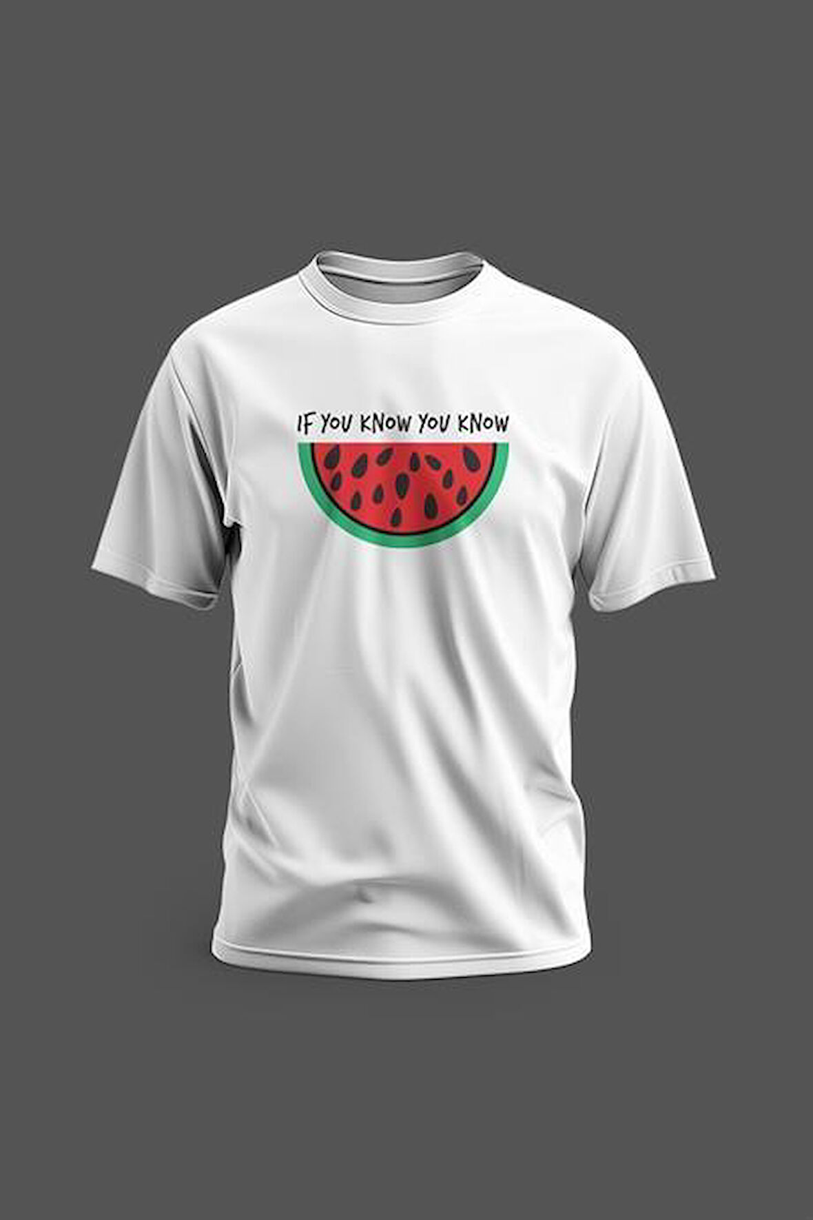 Kısa Kollu Filistin IF YOU KNOW YOU KNOW İle Karpuz Dijital Baskılı Unisex S - 2XL T300020