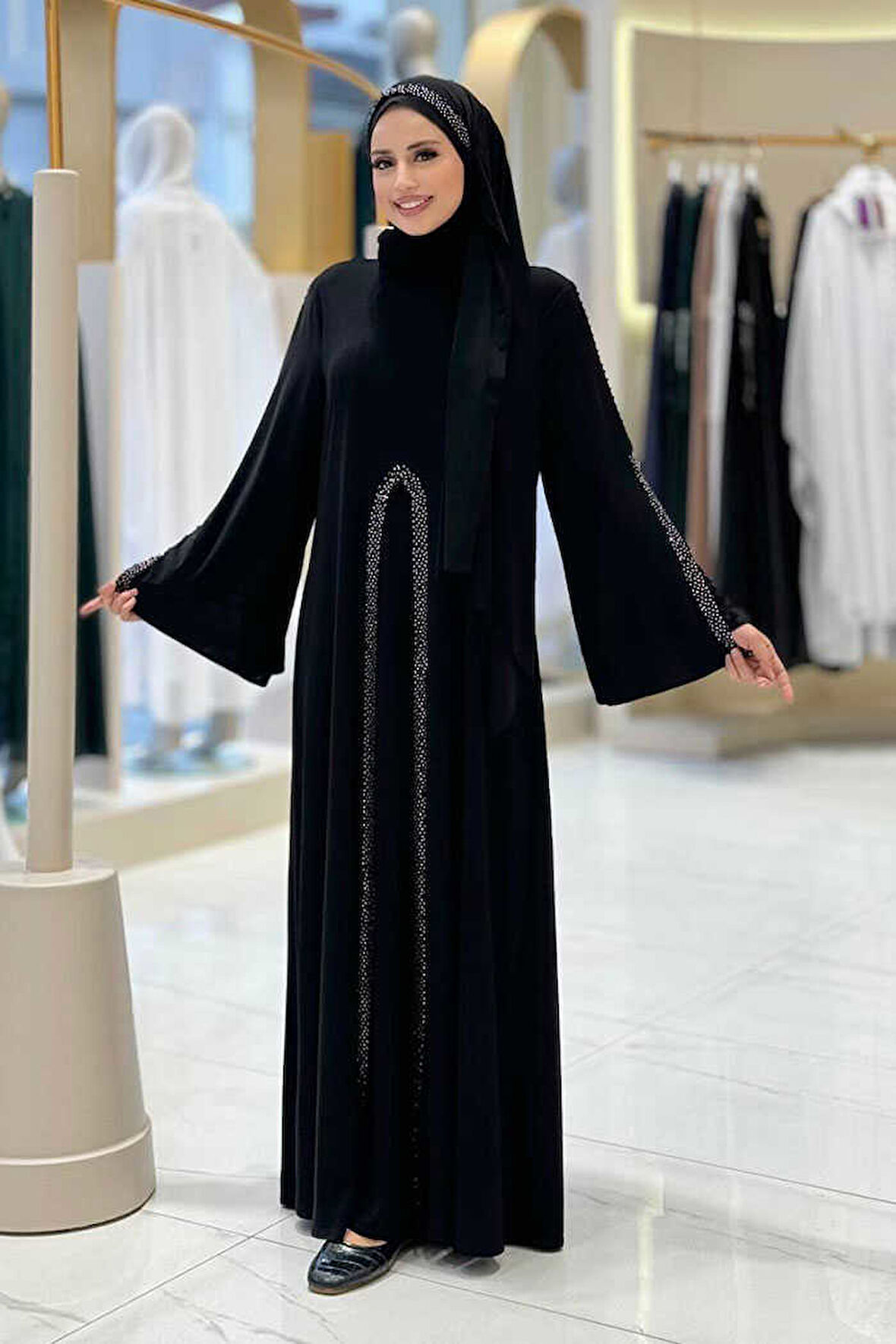 Pelerin, Elbise ve Şal Üçlü Takım 3932 Siyah