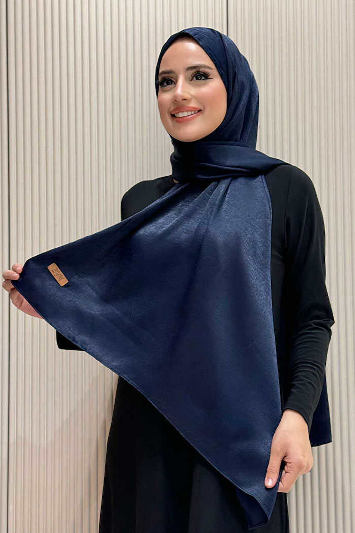2070 Pamuk Bambu Şal Lacivert