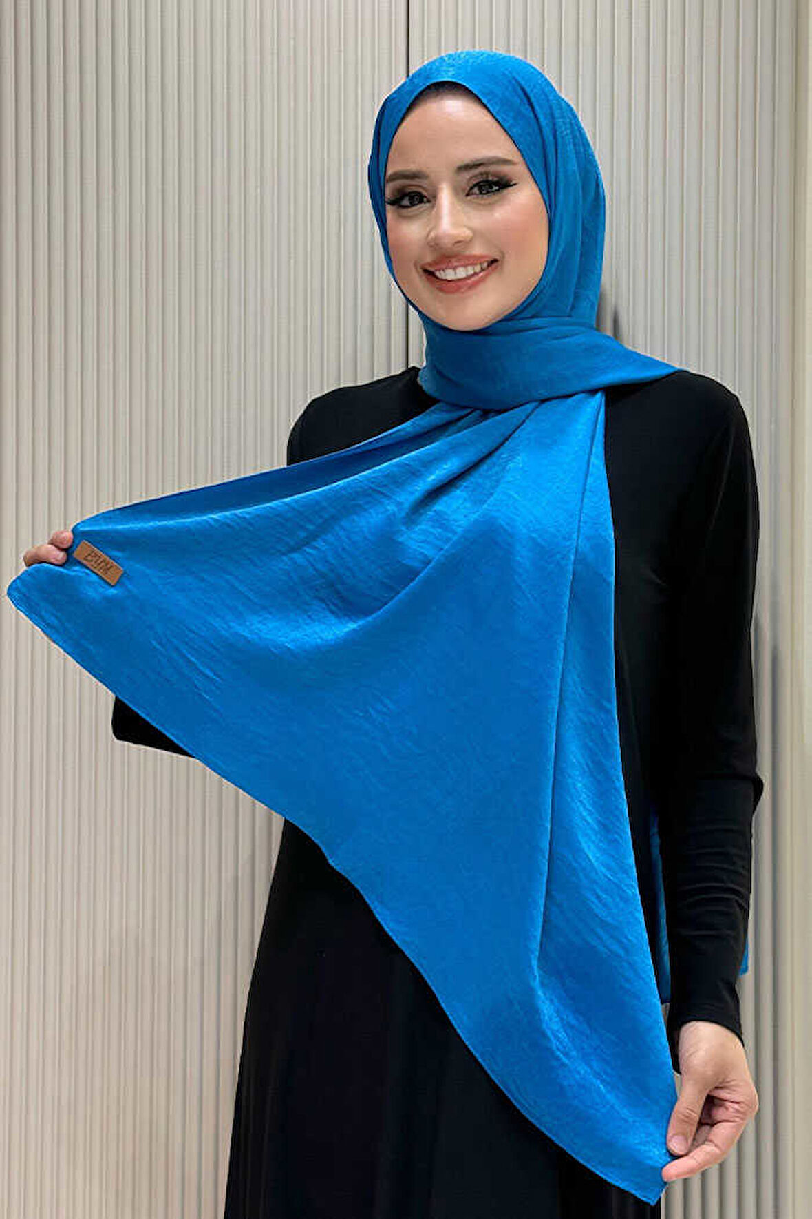 2070 Pamuk Bambu Şal Mavi