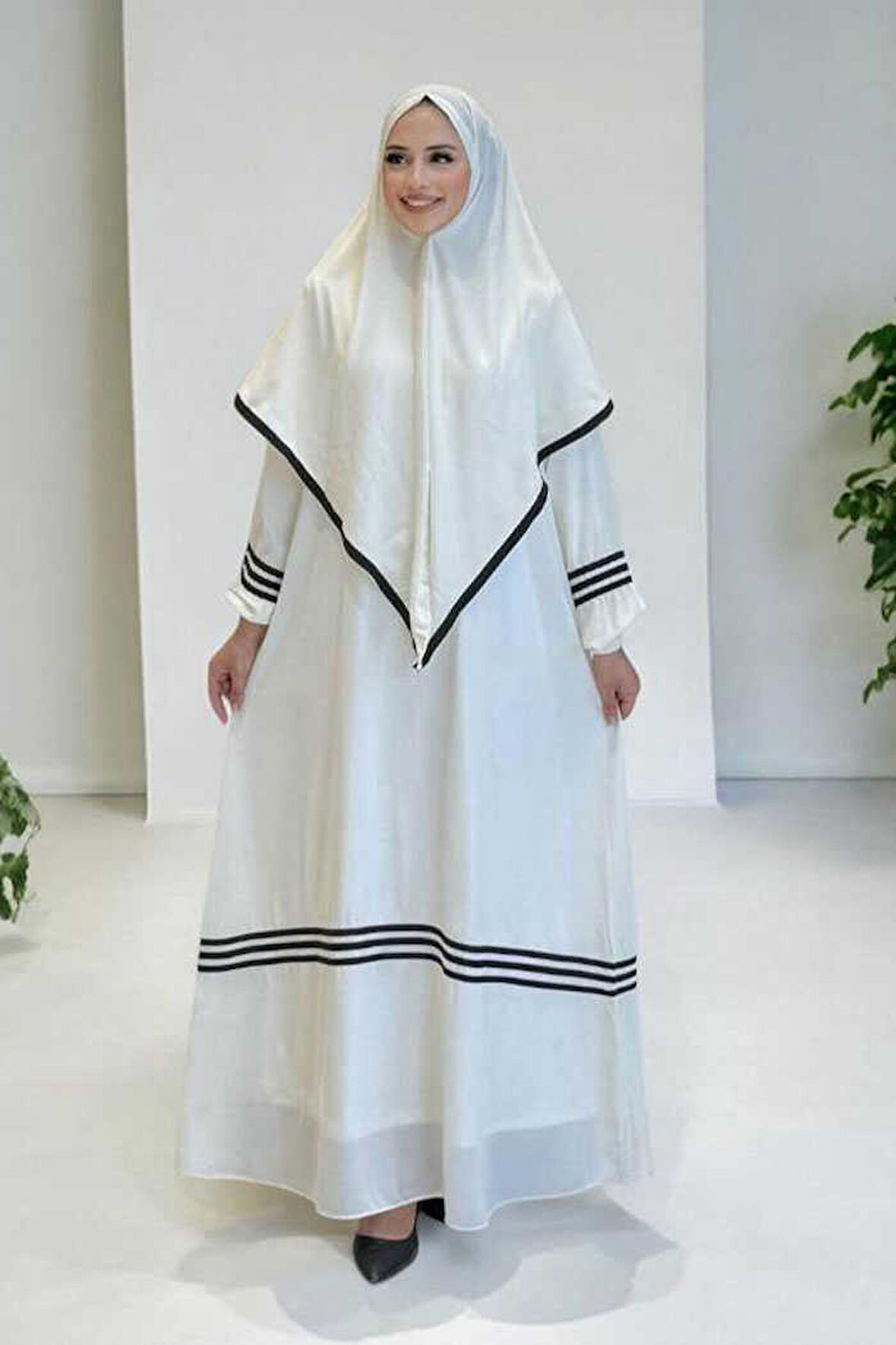 Şal Elbise İkili Takım 6036 Ekru