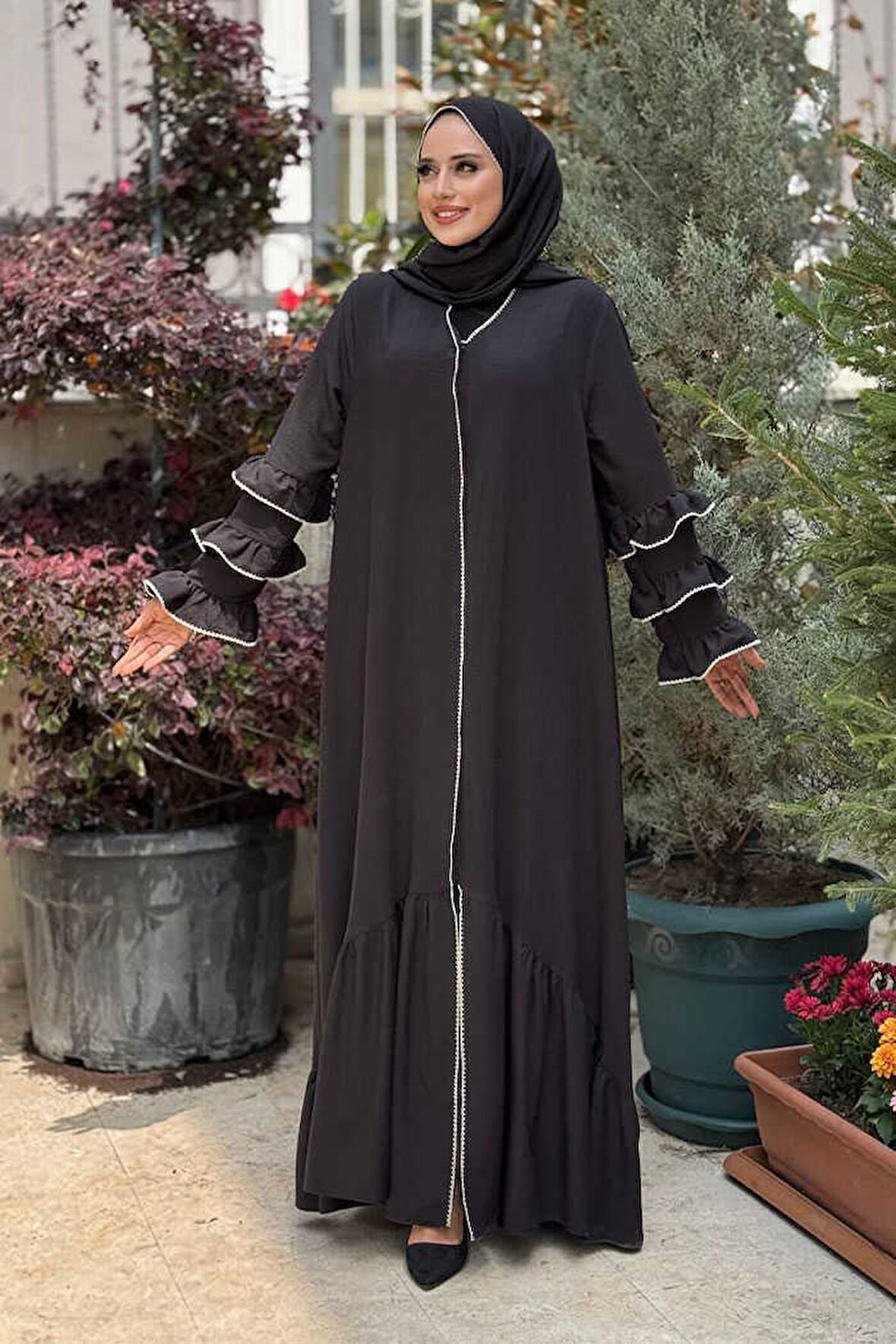 Şal ve Ferace İkili Takım 70018 Siyah
