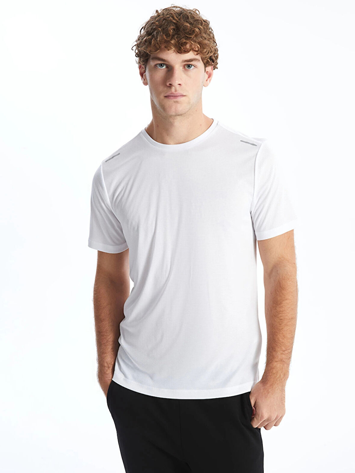 XSIDE ACTIVE Beyaz Bisiklet Yaka Kısa Kollu Erkek Spor Tişört