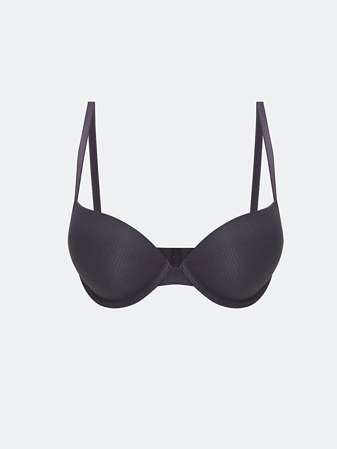 LCW DREAM Antrasit Balenli Dolgulu Düz Tişört Sütyen