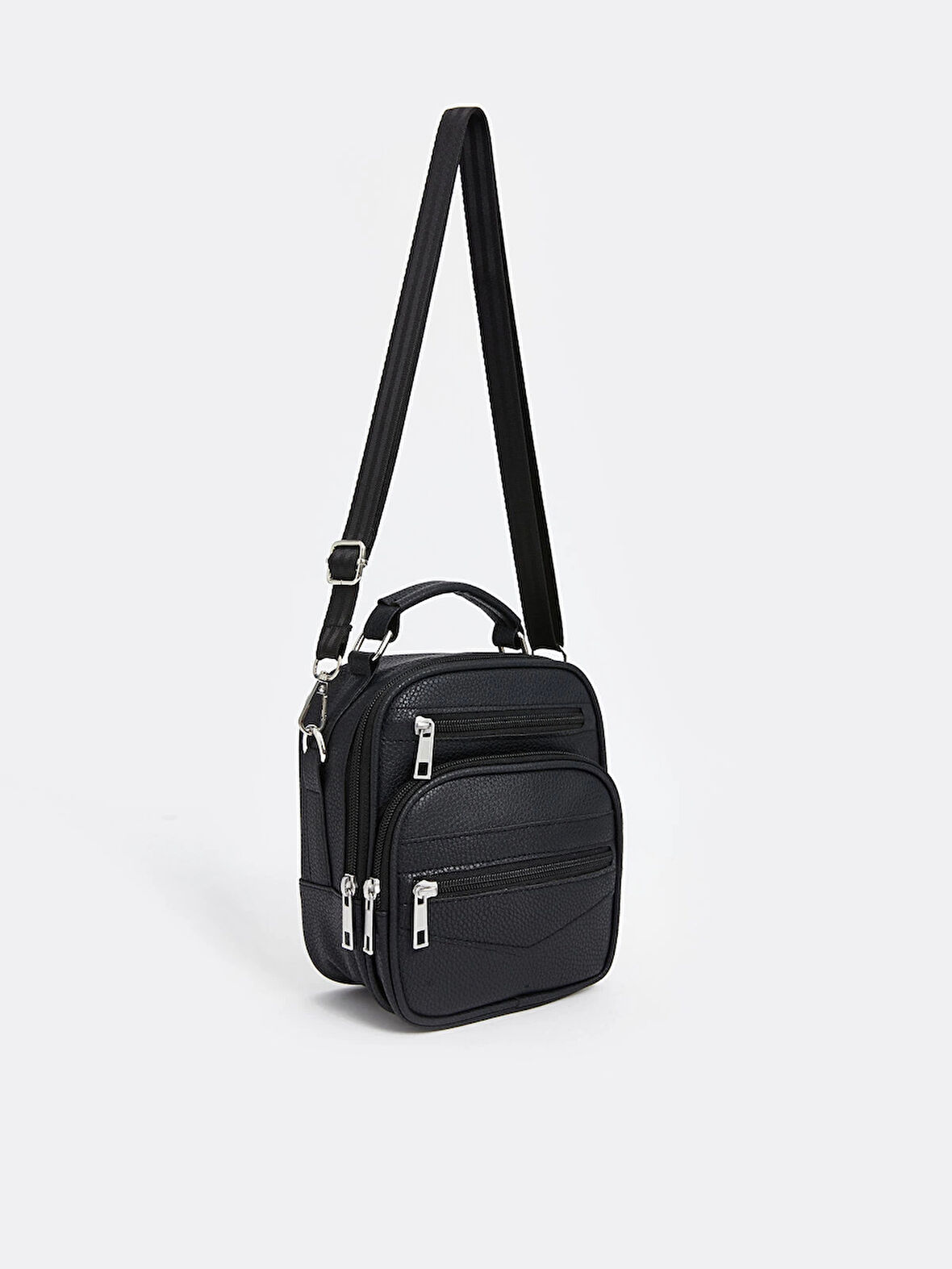 LCW ACCESSORIES SİYAH Deri Görünümlü Erkek Omuz Çantası