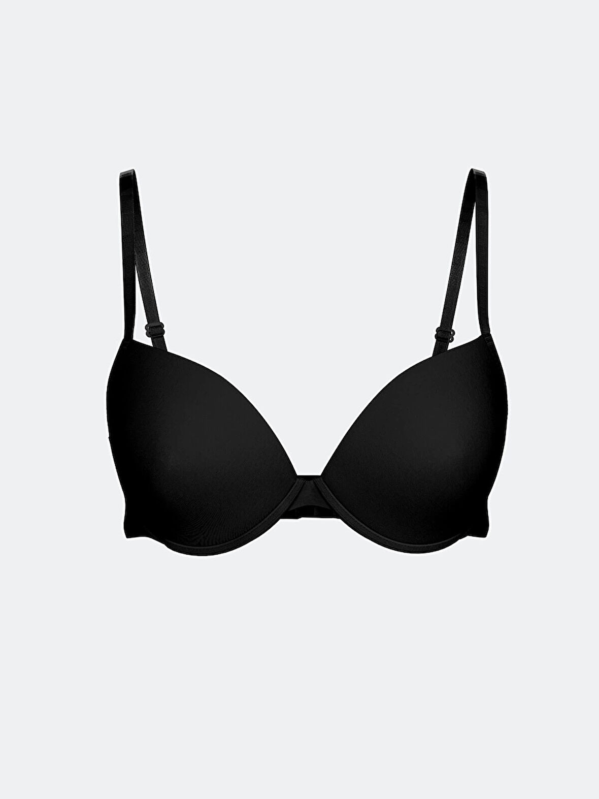 LCW DREAM Siyah Balenli Dolgusuz Düz Tişört Sütyen