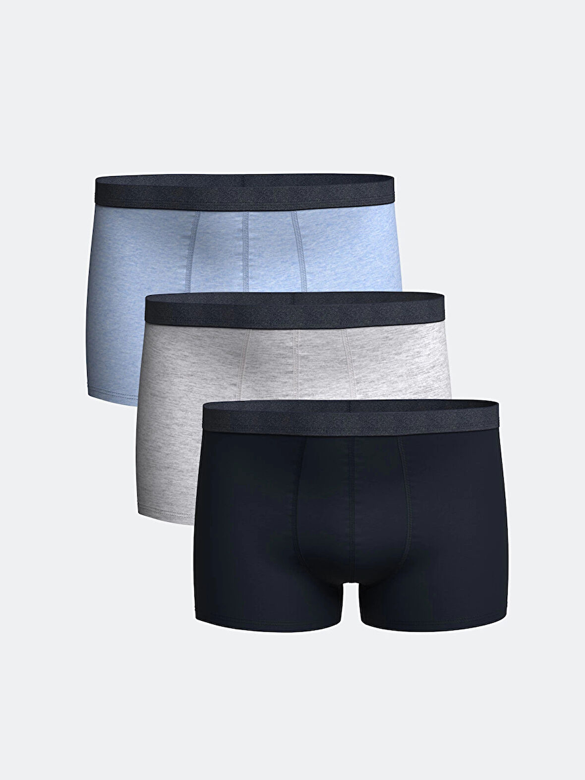 LC WAIKIKI Mavi Standart Kalıp Pamuklu Esnek Erkek Boxer 3'lü