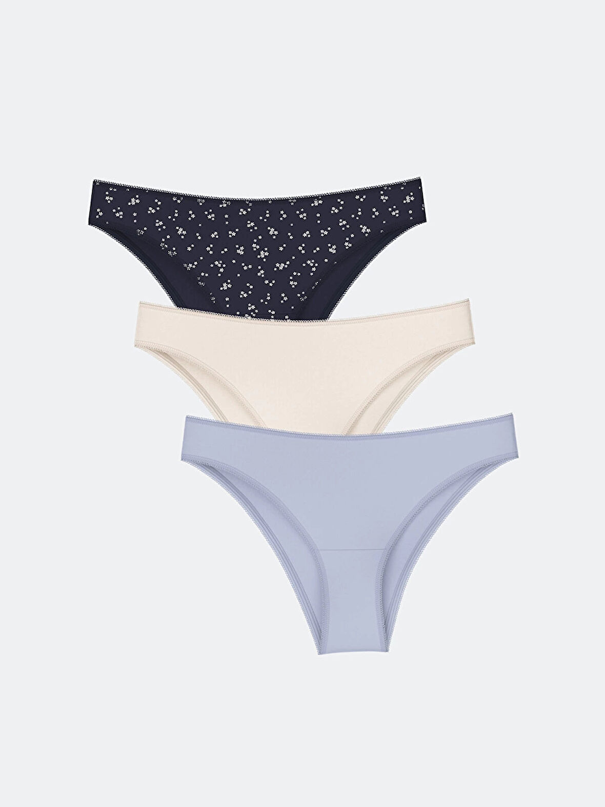 LCW DREAM Lacivert Desenli Brazilian Külot 3'lü Paket