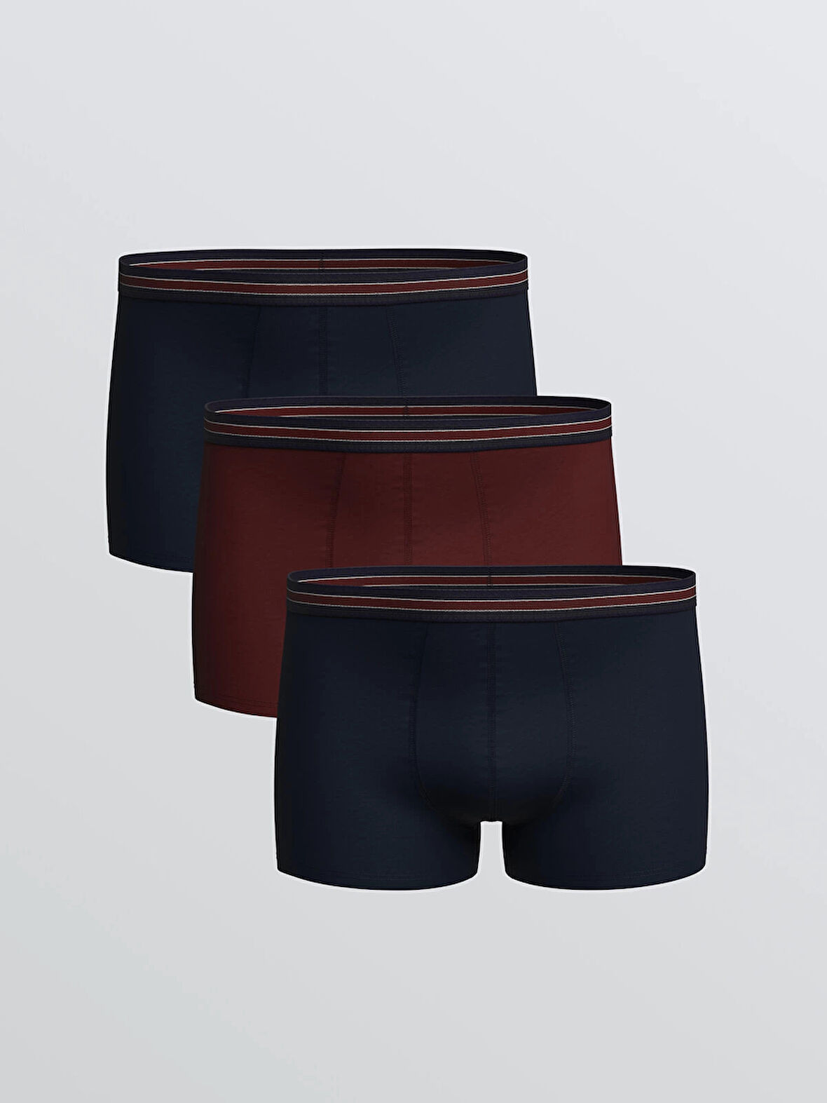 LC WAIKIKI Bordo Standart Kalıp Pamuklu Esnek Erkek Boxer 3'lü