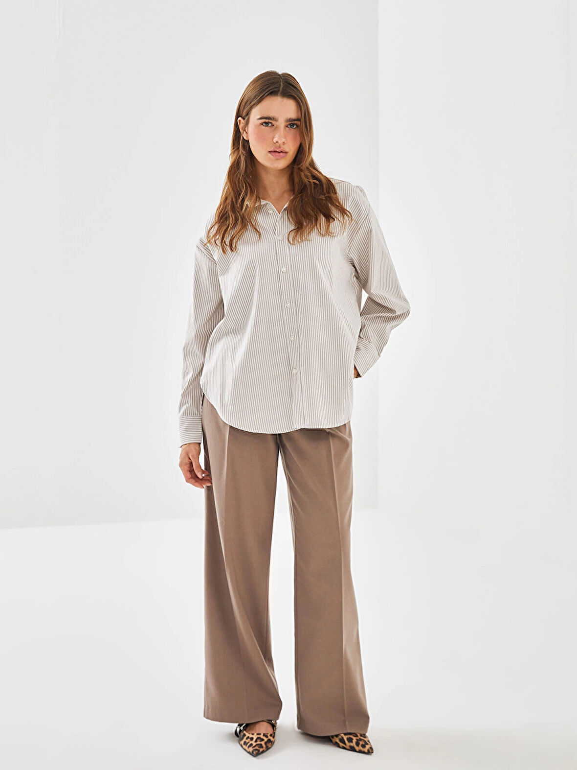 LCW Vision BEJ Loose Fit Kadın Pantolon