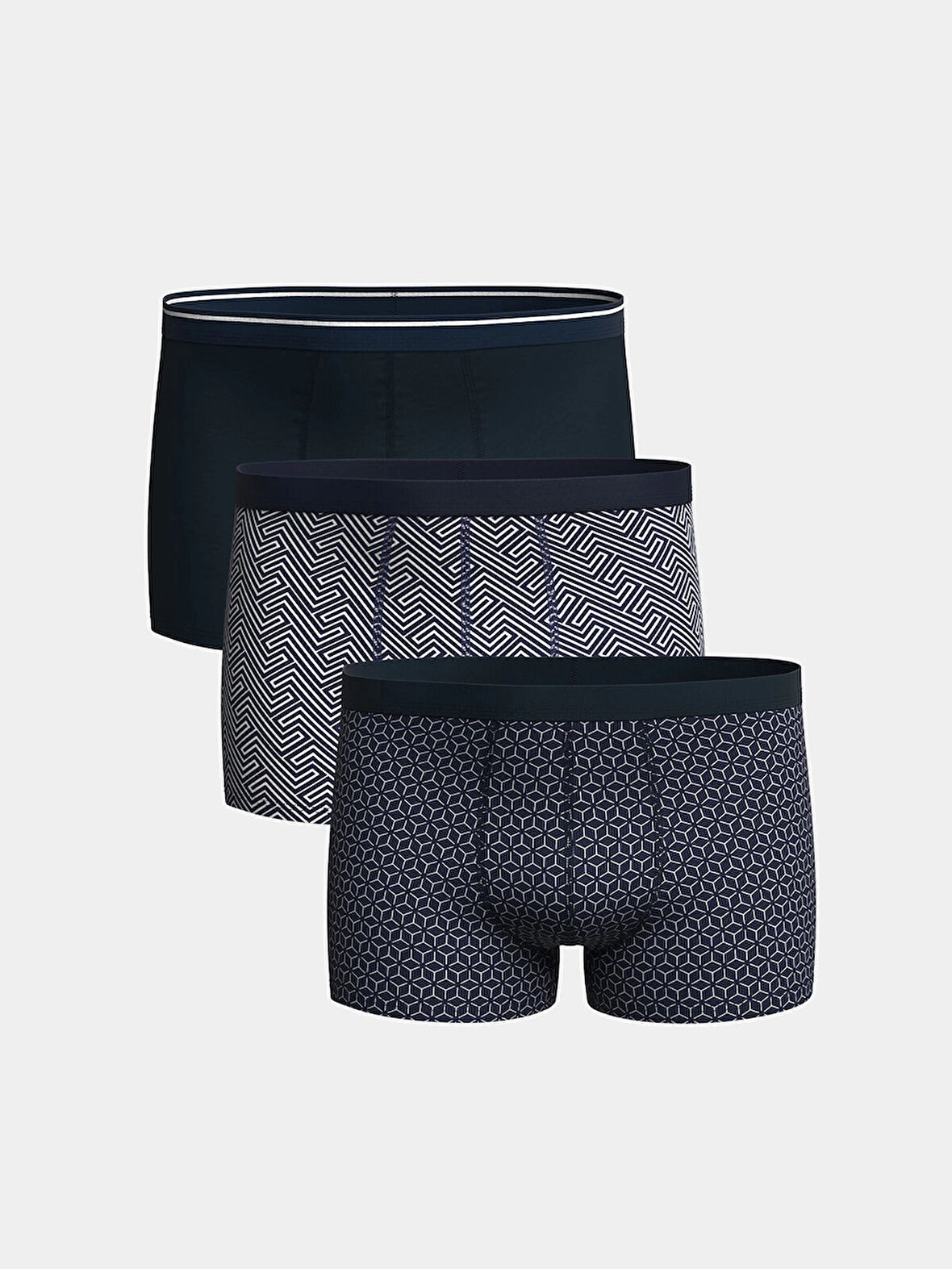 LC WAIKIKI Lacivert Standart Kalıp Pamuklu Esnek Erkek Boxer 3'lü