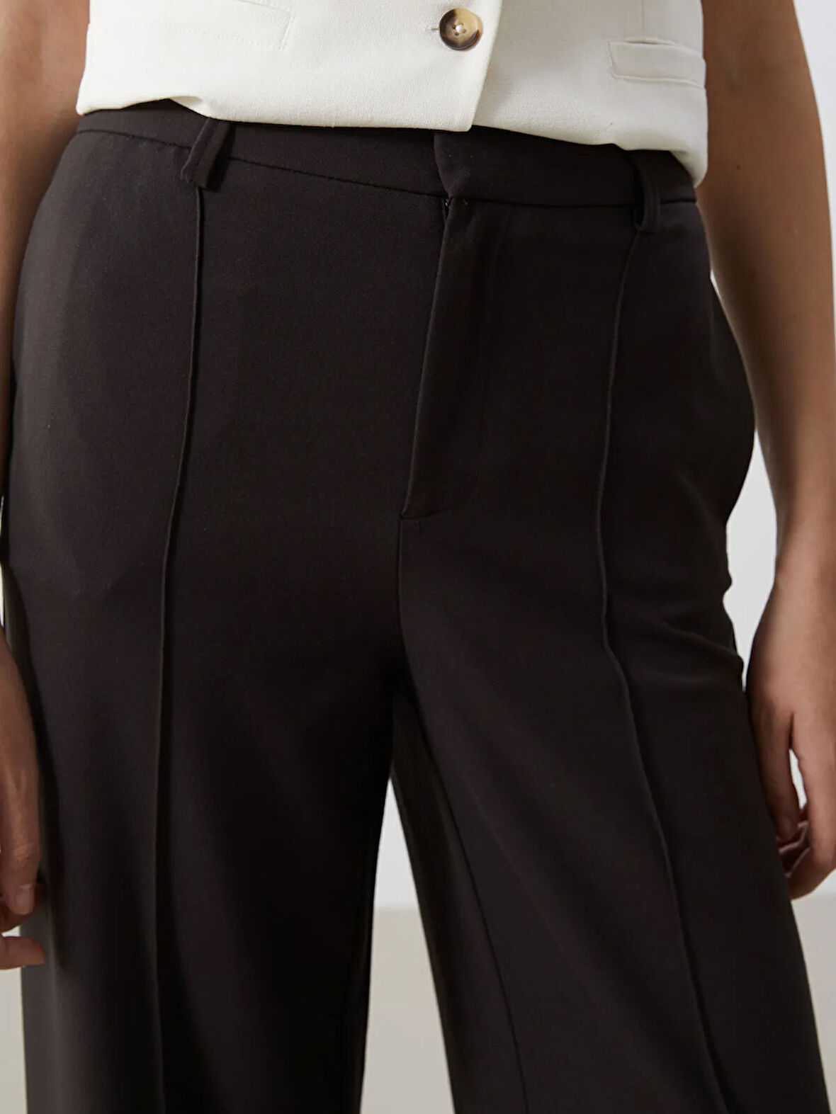Standart Fit Düz Geniş Paça Kadın Pantolon_W44356Z8-HDT_8684681252723_34