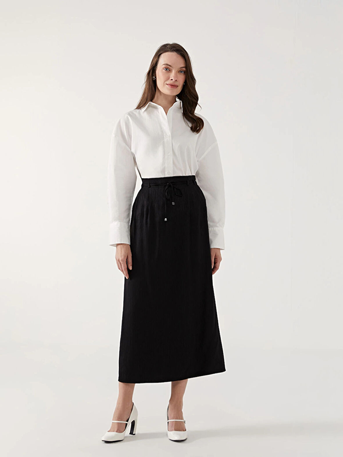 LCW Grace SİYAH Loose Fit A Kesim Kadın Etek