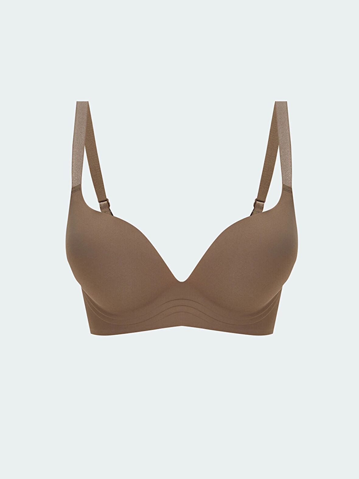 LCW DREAM Kahverengi Balensiz Dolgulu Düz Tişört Sütyen