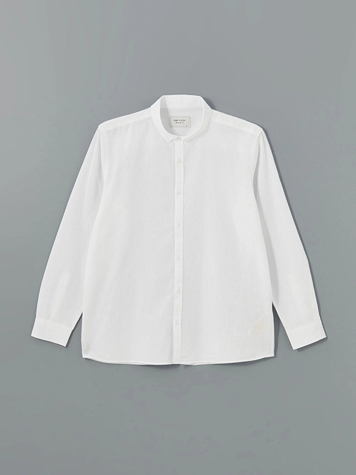 LCW Vision Beyaz Slim Fit Uzun Kollu Keten Karışımlı Erkek Gömlek