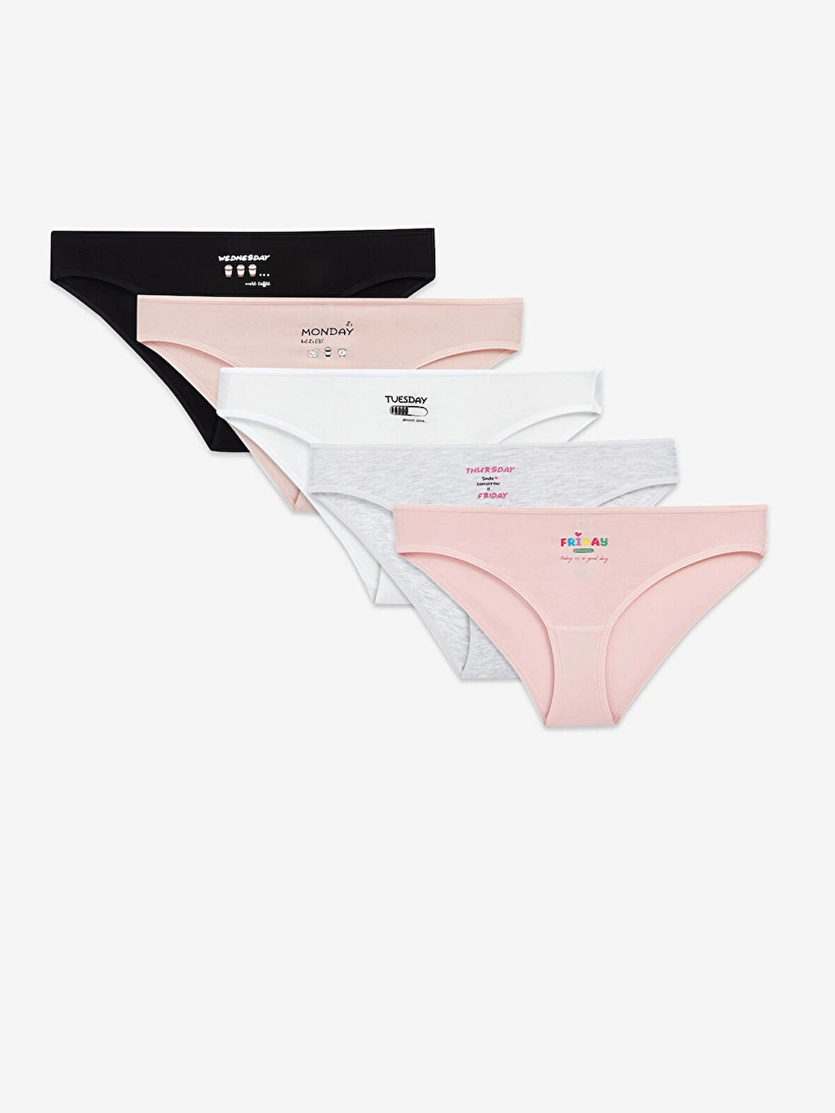 LCW Young Pembe Baskılı Bikini Külot 5'li Paket