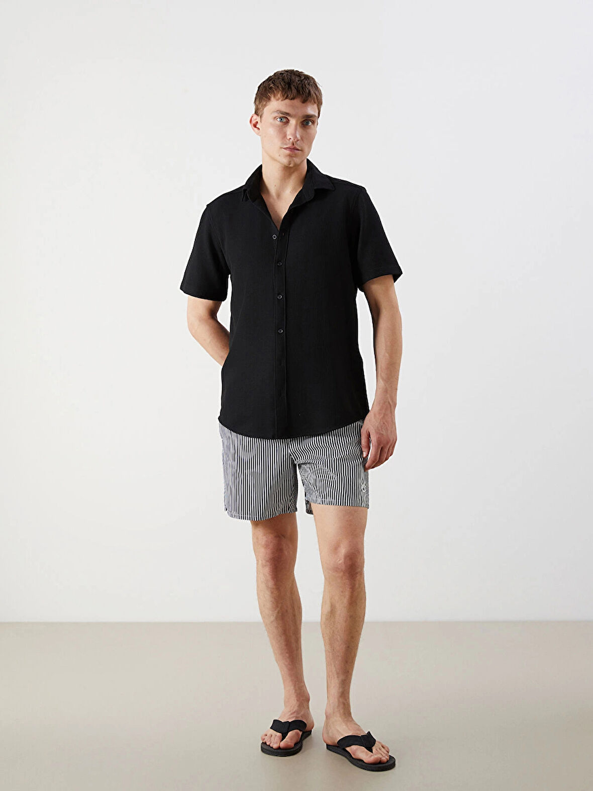 SOUTHBLUE Lacivert Kısa Boy Desenli Erkek Deniz Şortu