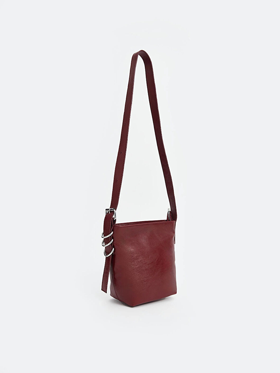 LCW ACCESSORIES BORDO Deri Görünümlü Kadın Omuz Çantası