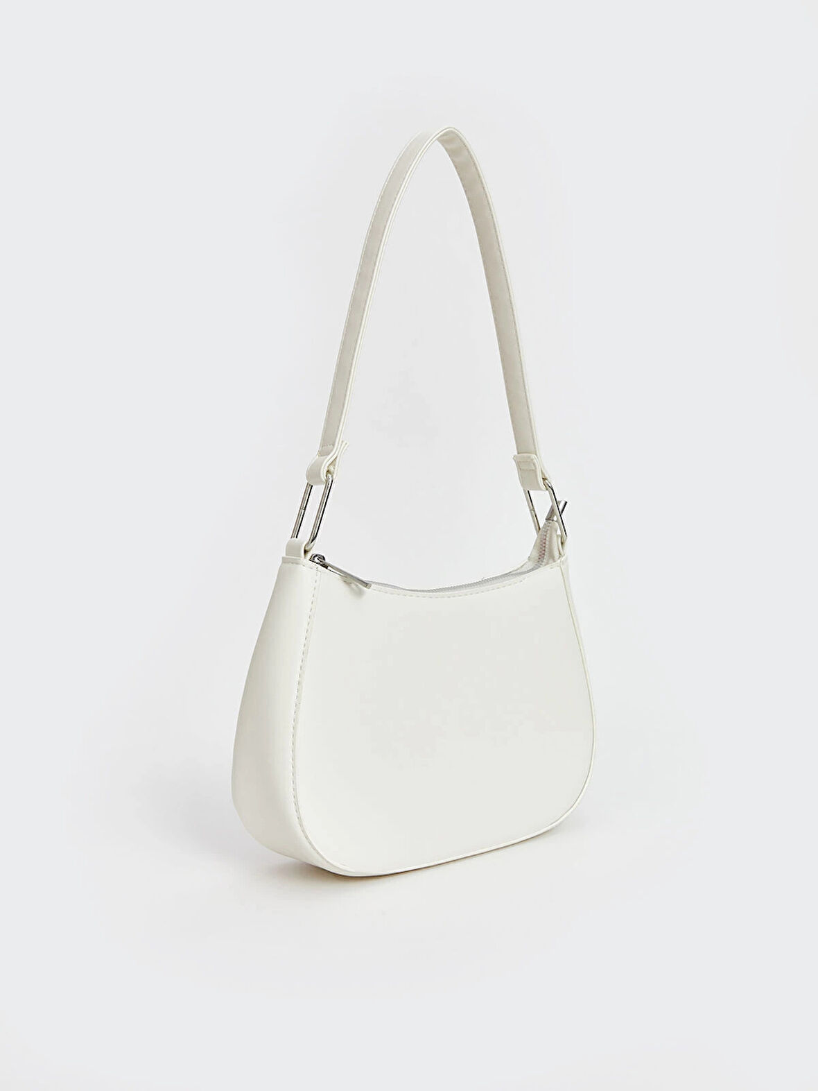 LCW ACCESSORIES Beyaz Deri Görünümlü Kadın Baget Çanta