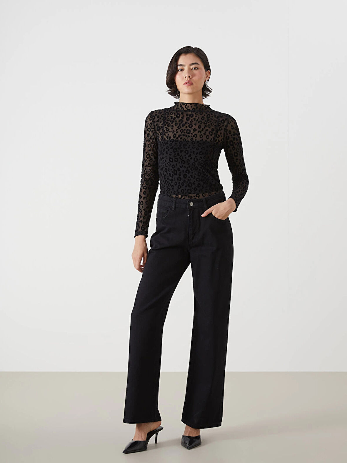 LCW Jeans SİYAH Baggy Fit Kadın Jean Pantolon