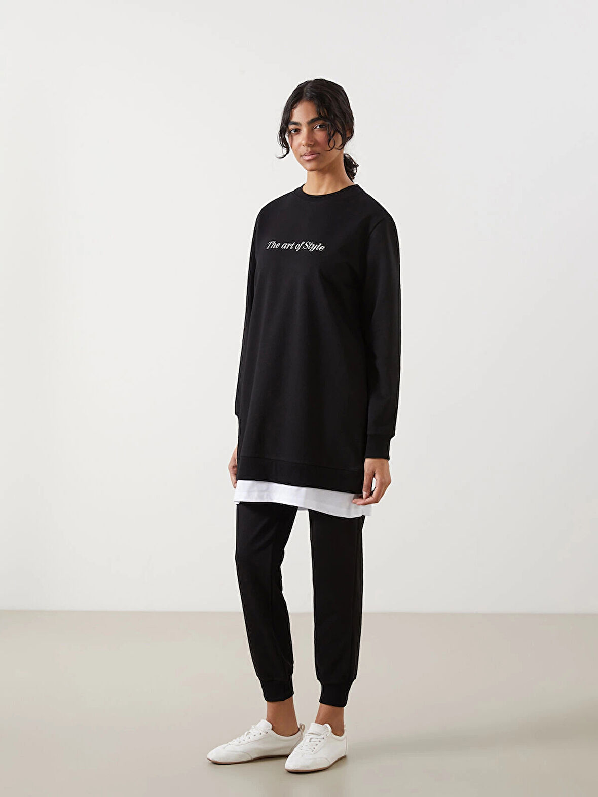 LCW Modest Siyah Beli Lastikli Kadın Jogger Eşofman Altı