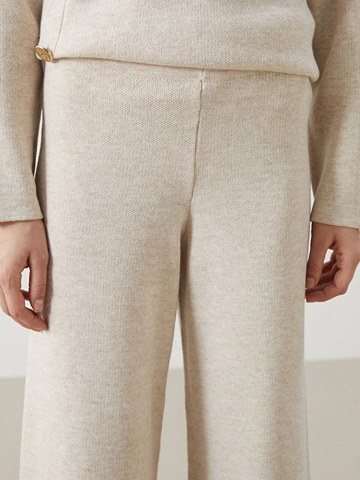 Beli Lastikli Geniş Paça Kadın Triko Pantolon_W4LJ62Z8-FDU_8684682286949_S