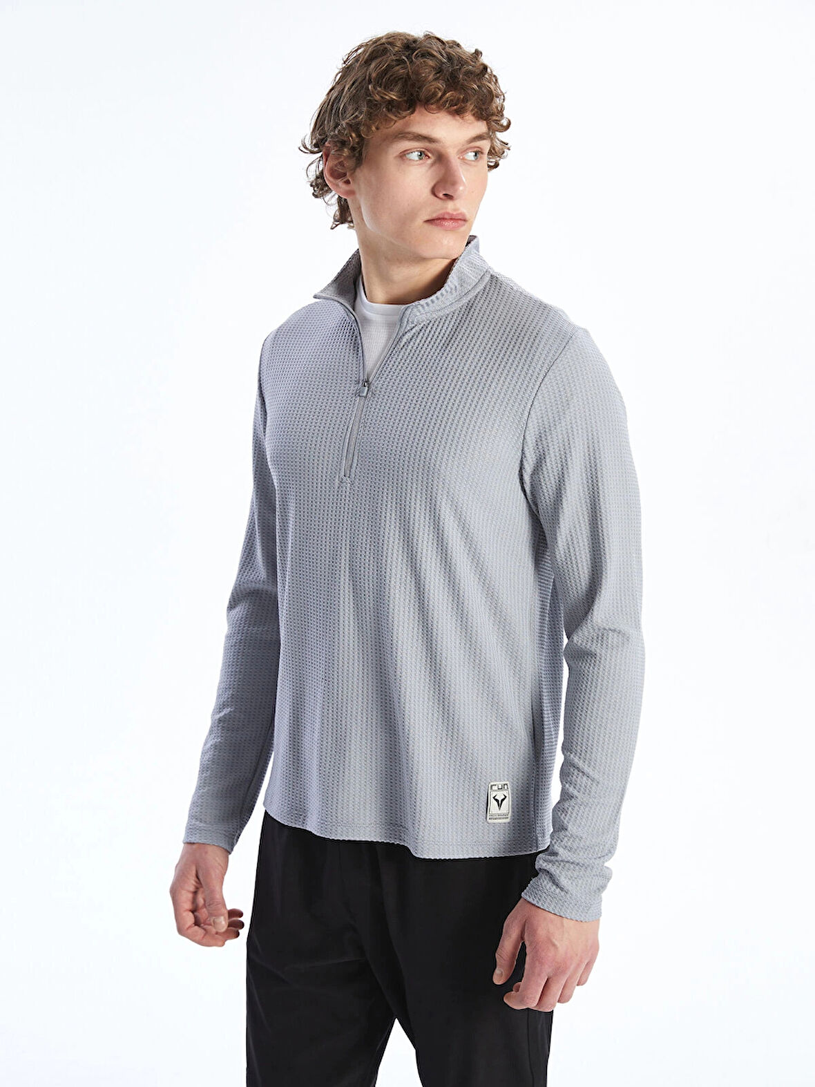 XSIDE ACTIVE Gri Dik Yaka Erkek Sweatshirt