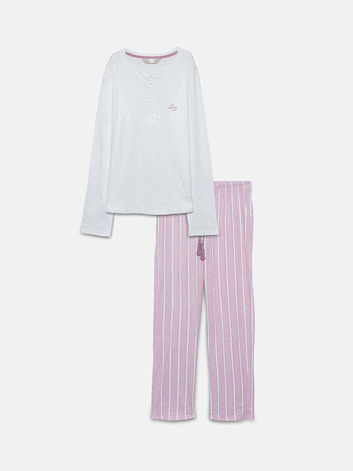 LCW DREAM PEMBE Bisiklet Yaka Kadın Pijama Takımı