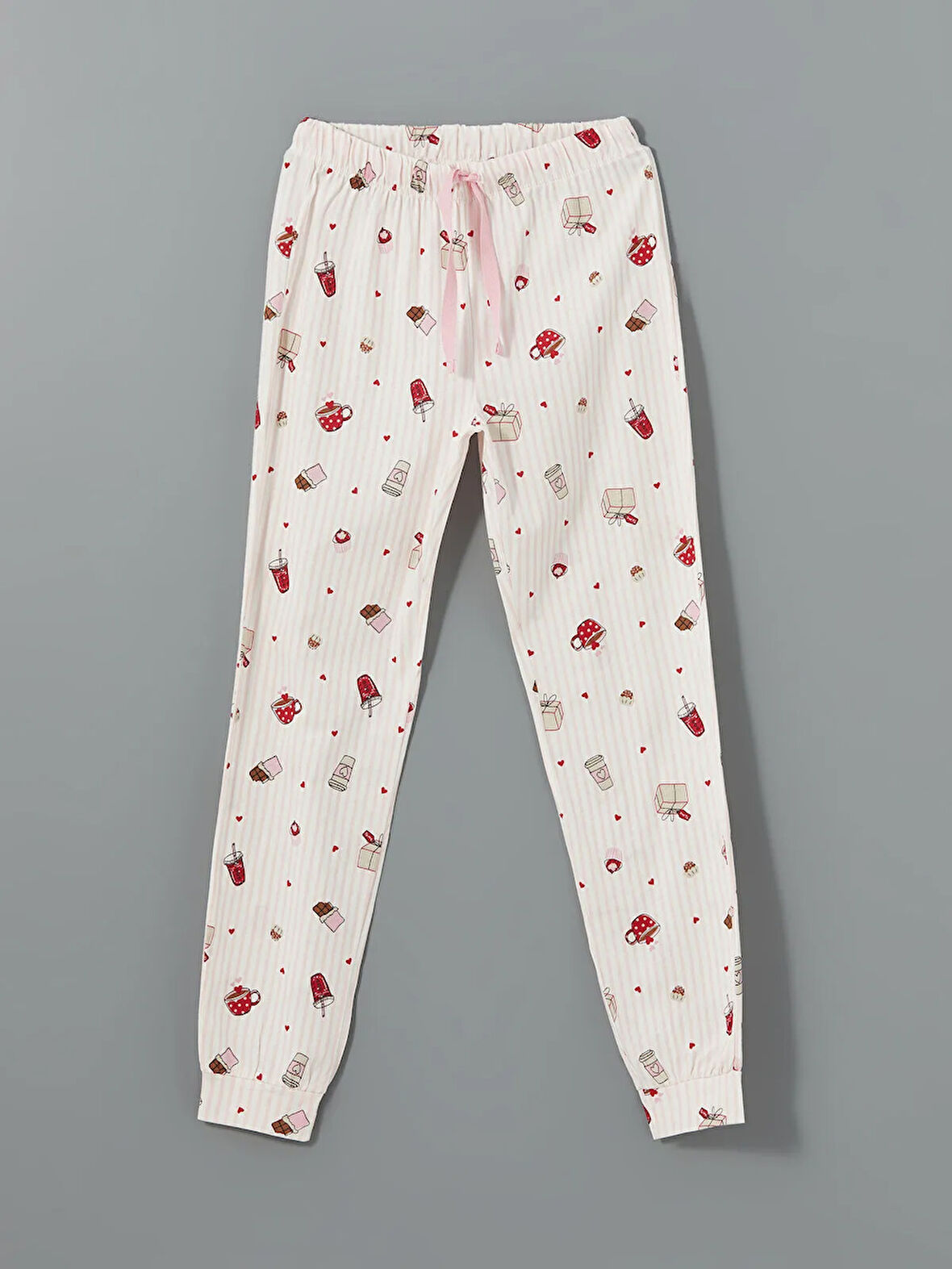 Bisiklet Yaka Baskılı Kadın Pijama Takımı_W4G331Z8-LT4_8684684036825_L