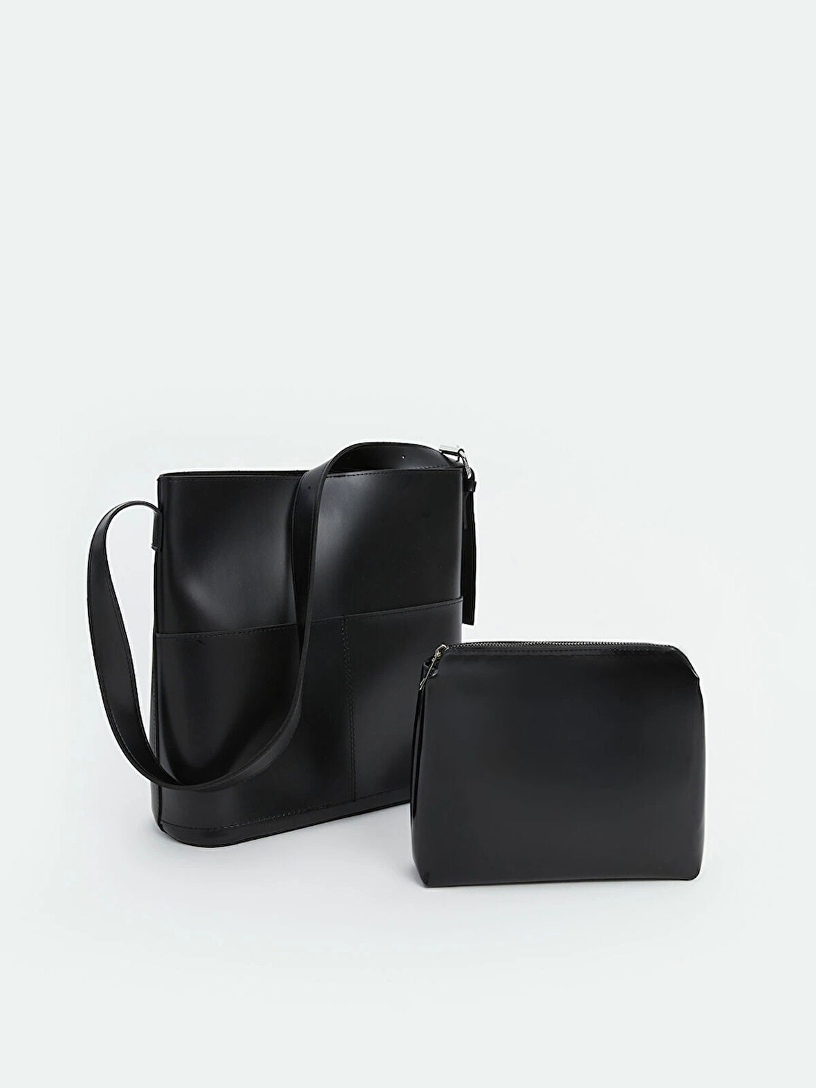 LCW ACCESSORIES Siyah Derİ Görünümlü Kadın Çanta ve Cüzdan