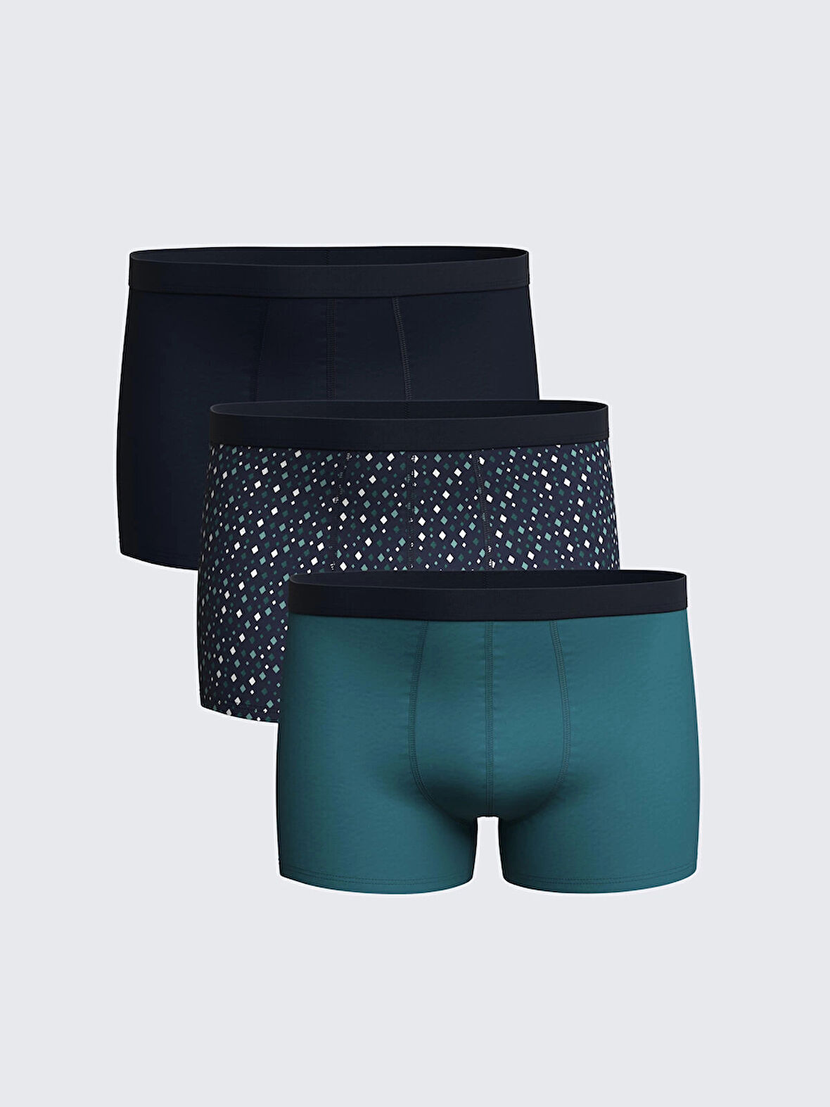 LC WAIKIKI Lacivert Standart Kalıp Pamuklu Esnek Erkek Boxer 3'lü