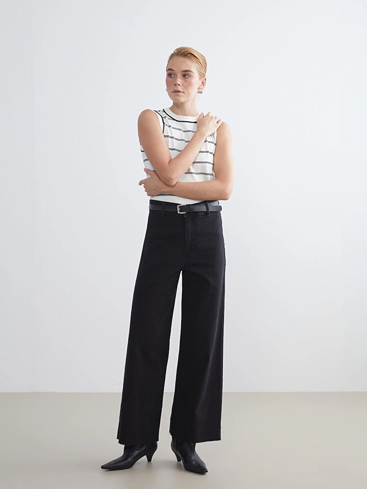 LCW Modest Siyah Wideleg Kadın Jean Pantolon