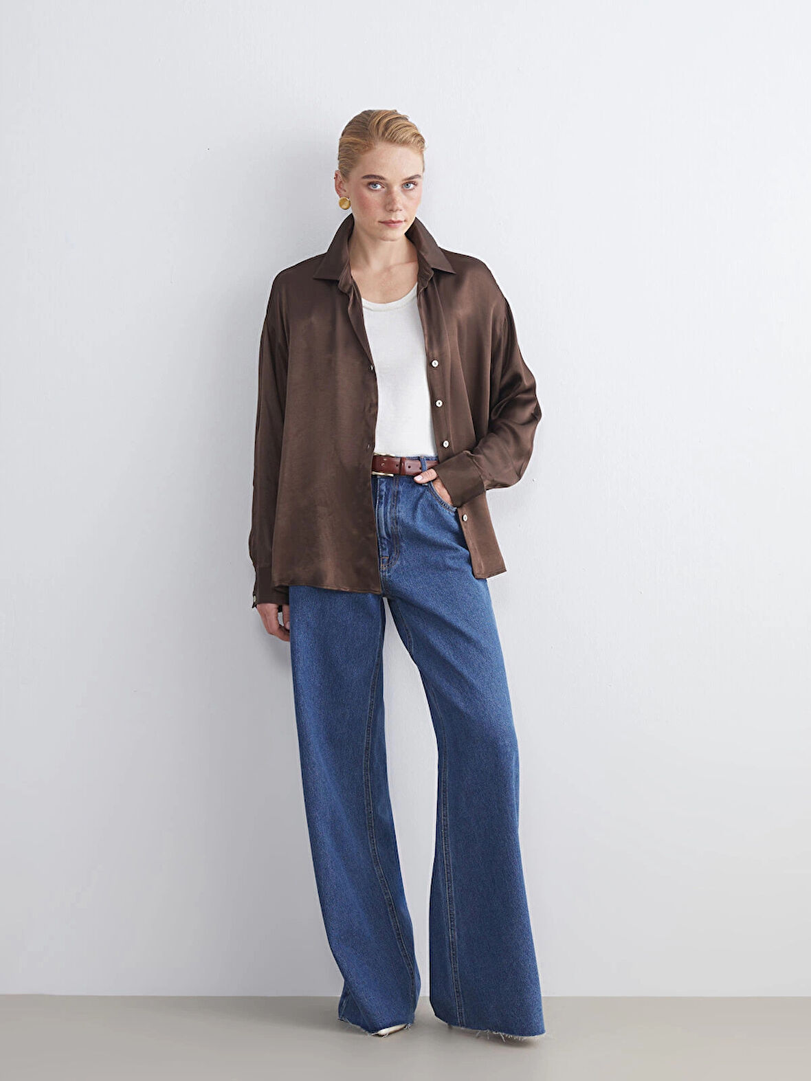 LCW Modest Indigo Wideleg Kadın Jean Pantolon