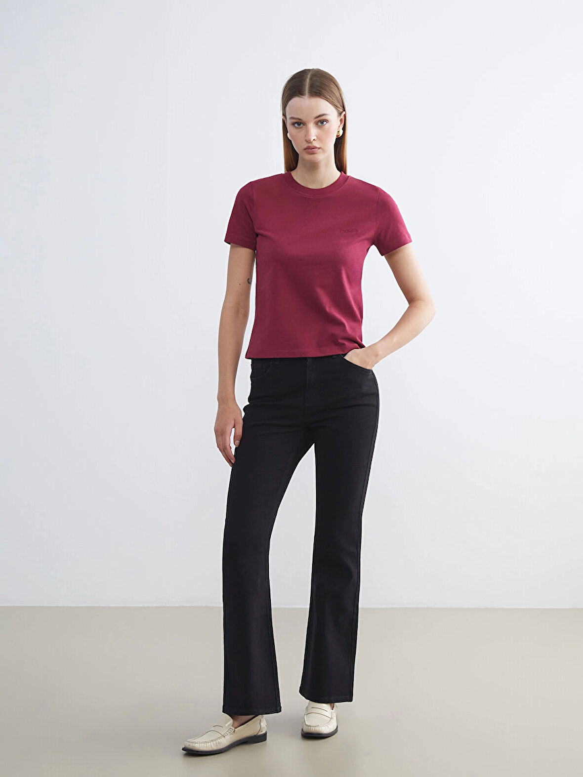 LCWAIKIKI Classic Siyah Flare Kadın Jean Pantolon