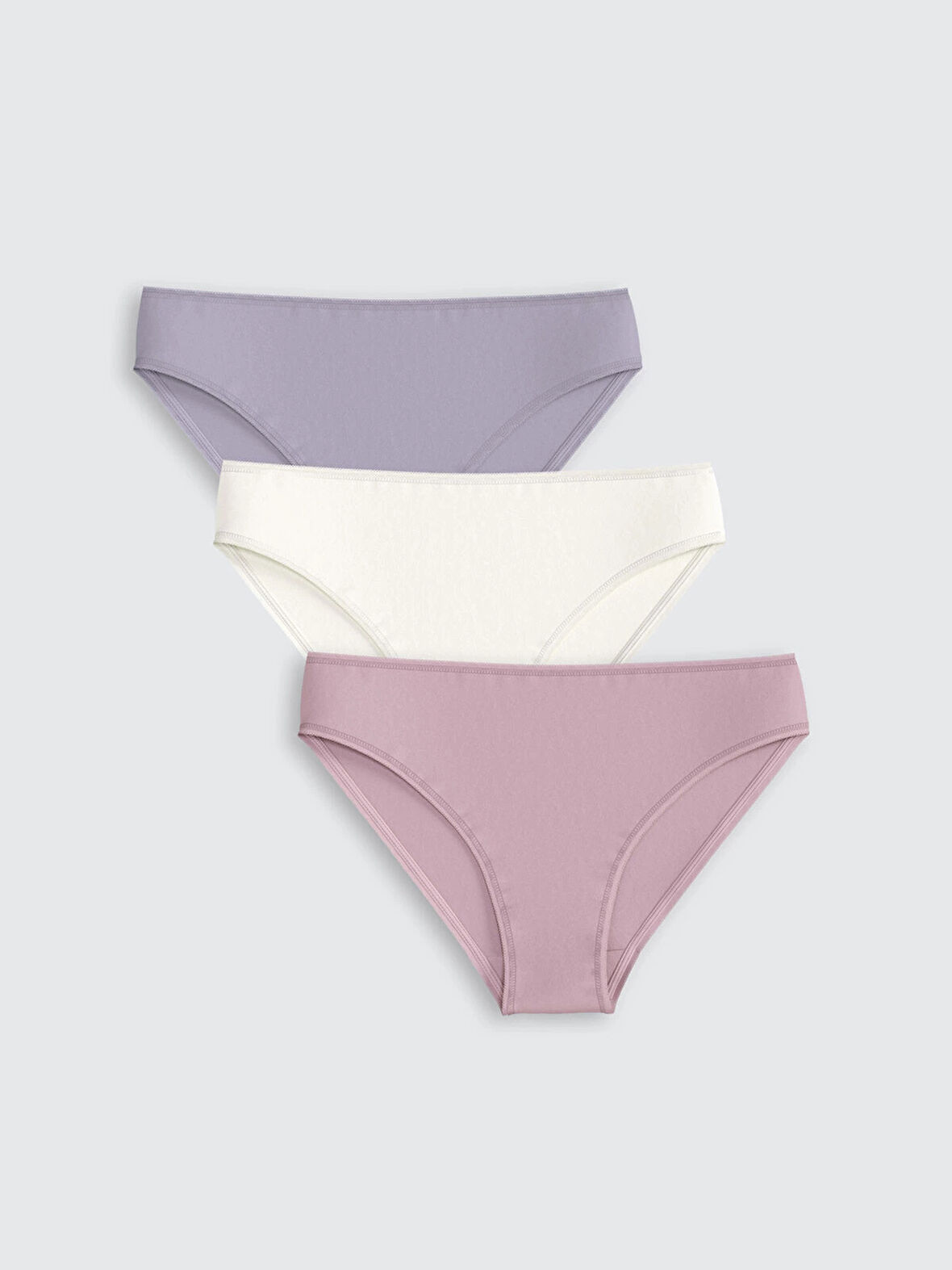 LCW DREAM Lila Düz Bikini Külot 3'lü Paket