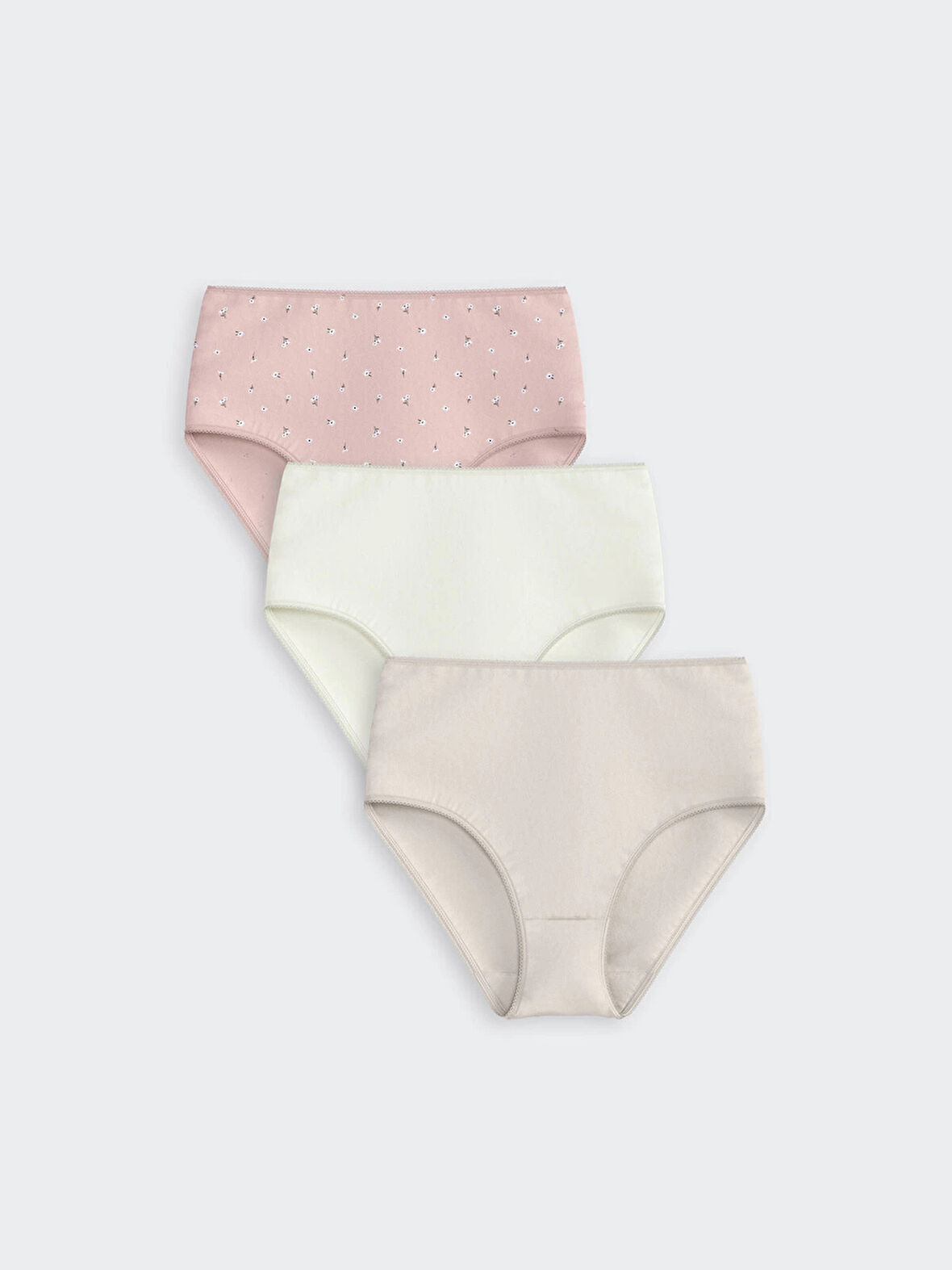 LCW DREAM Pembe Çiçekli Klasik Külot 3'lü Paket