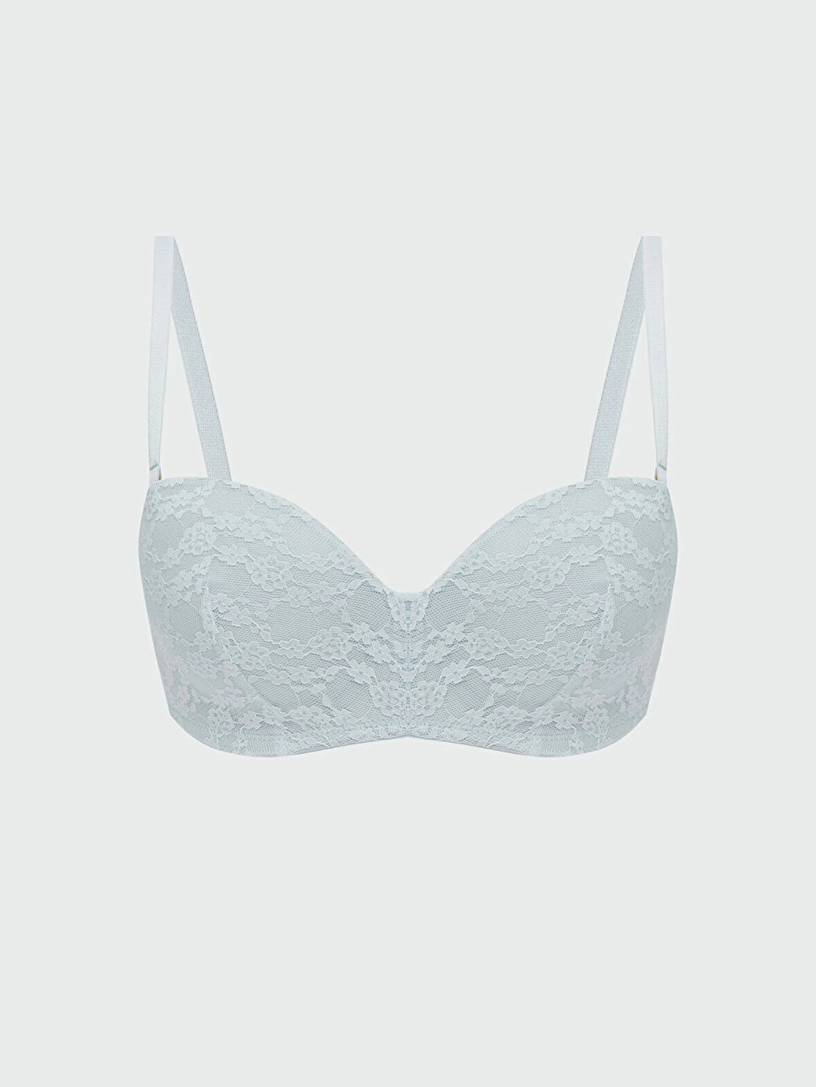 LCW DREAM Mavi Balenli Dolgusuz Dantelli Straplez Sütyen