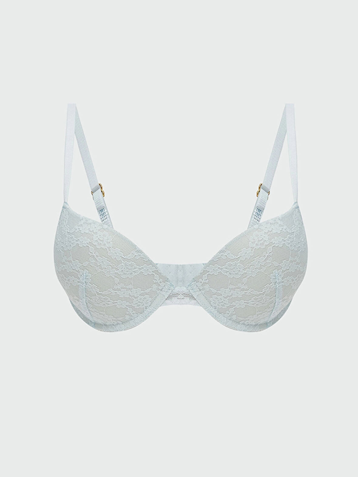 LCW DREAM Mavi Balenli Dolgulu Dantelli Tişört Sütyen