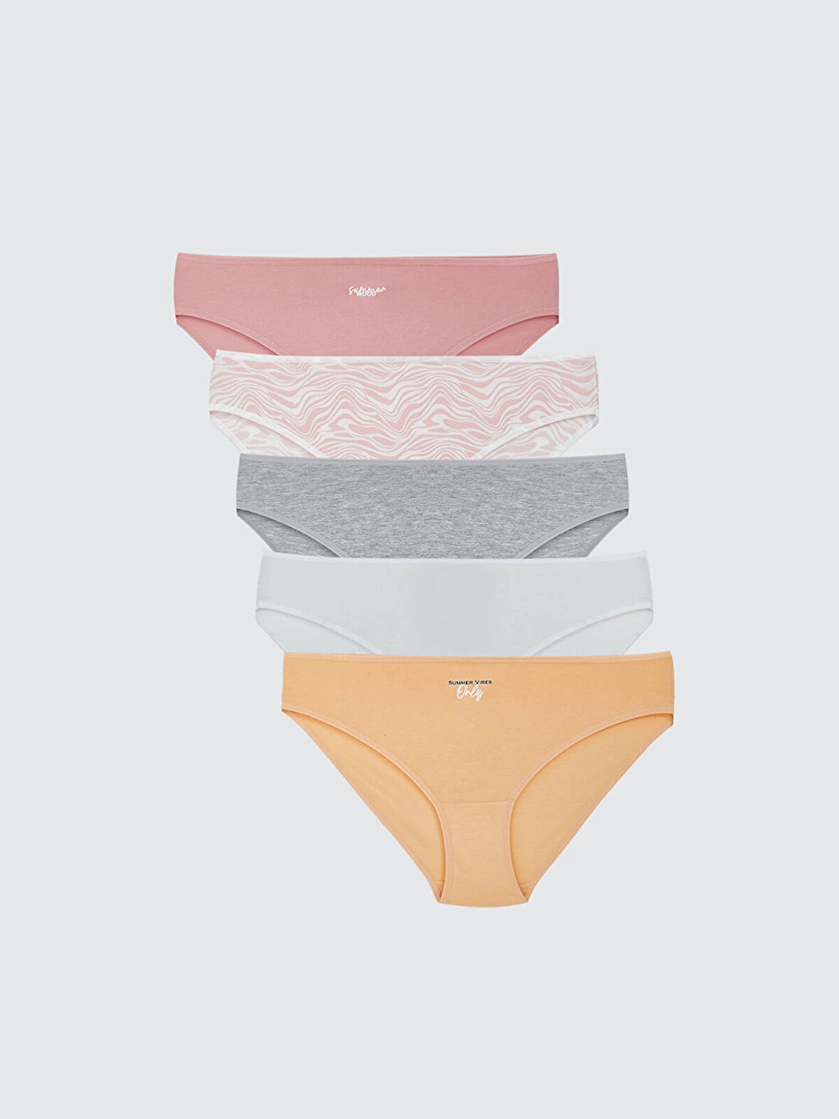 LCW Young Pembe Baskılı Bikini Külot 5'li Paket