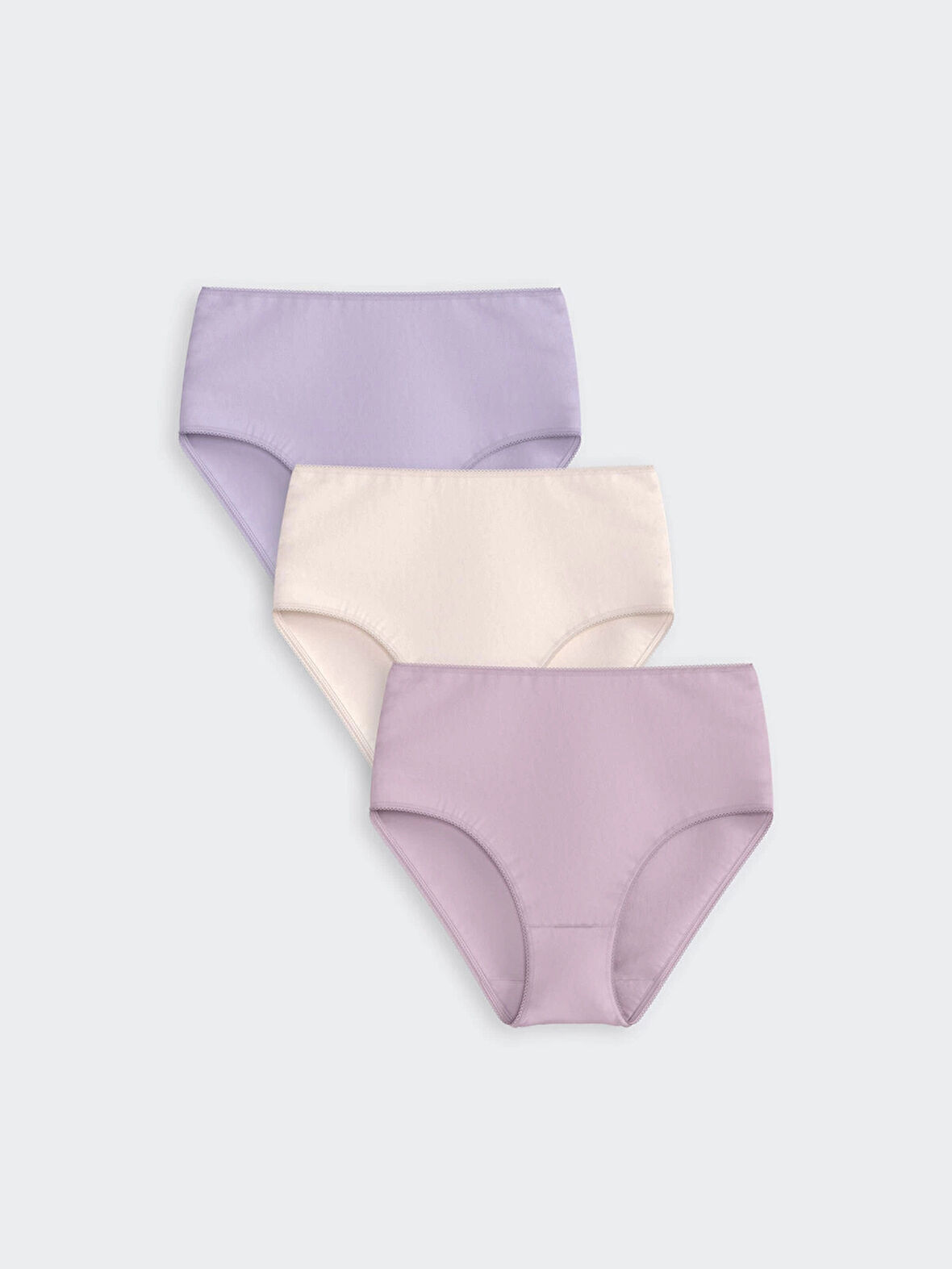 LCW DREAM Lila Düz Klasik Külot 3'lü Paket