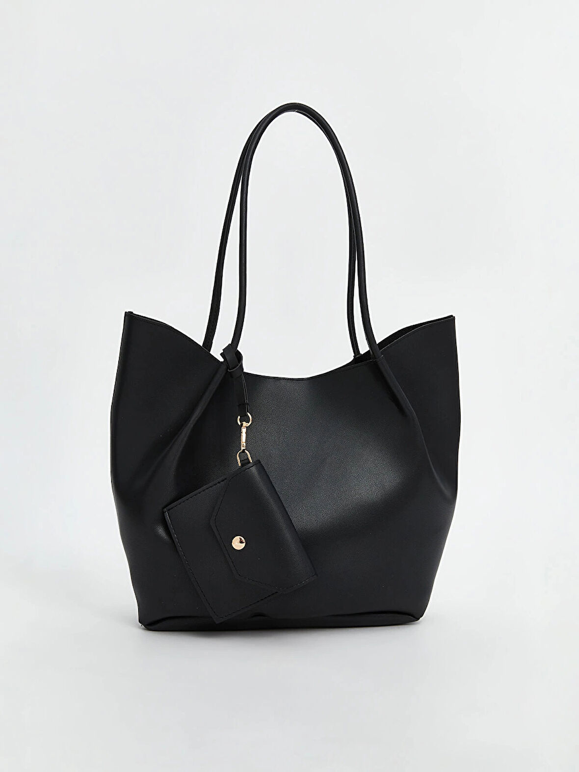 LCW ACCESSORIES Siyah Deri Görünümlü Kadın Omuz Çantası