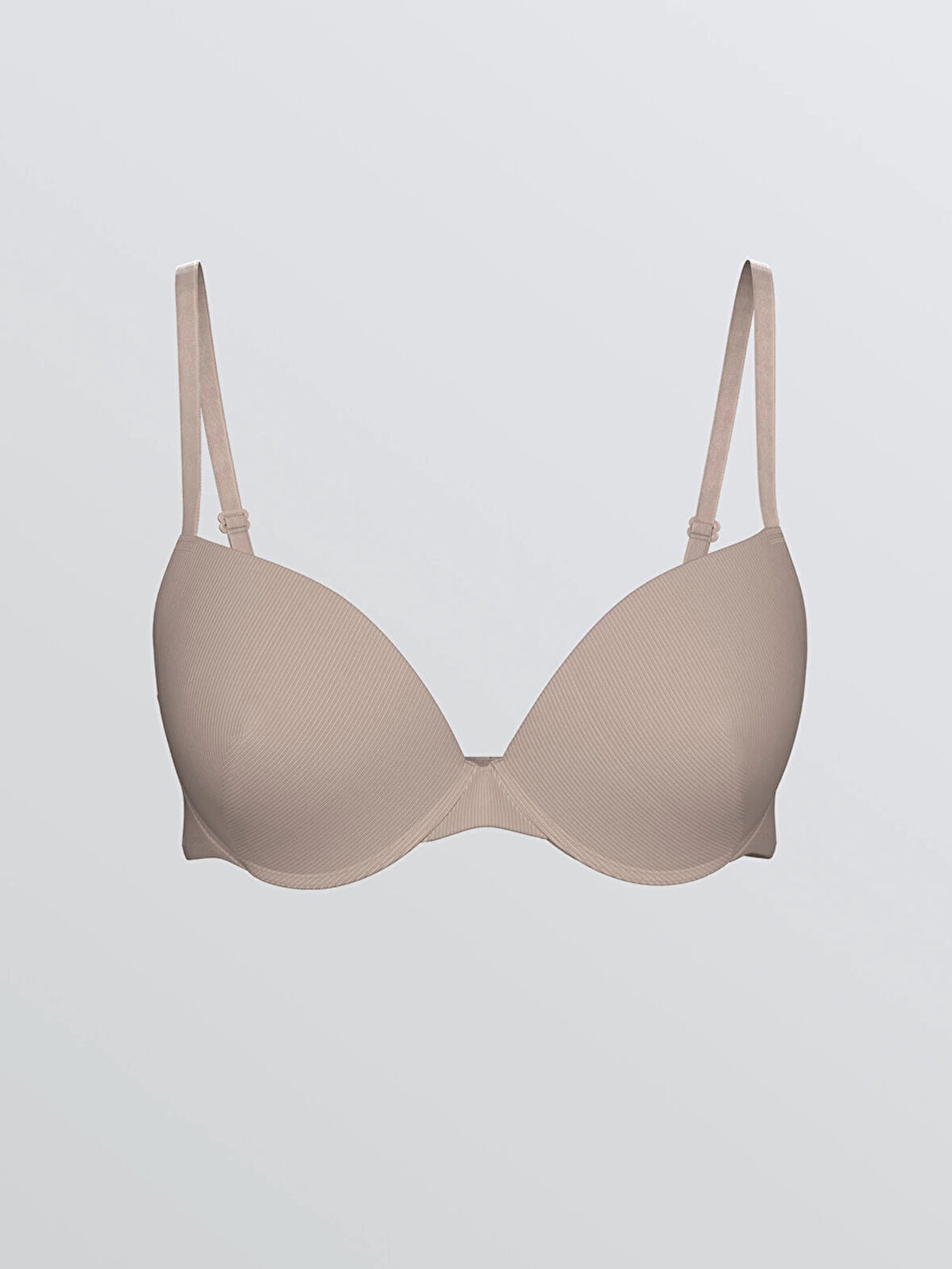 LCW DREAM Mürdüm Balenli Dolgusuz Düz Tişört Sütyen