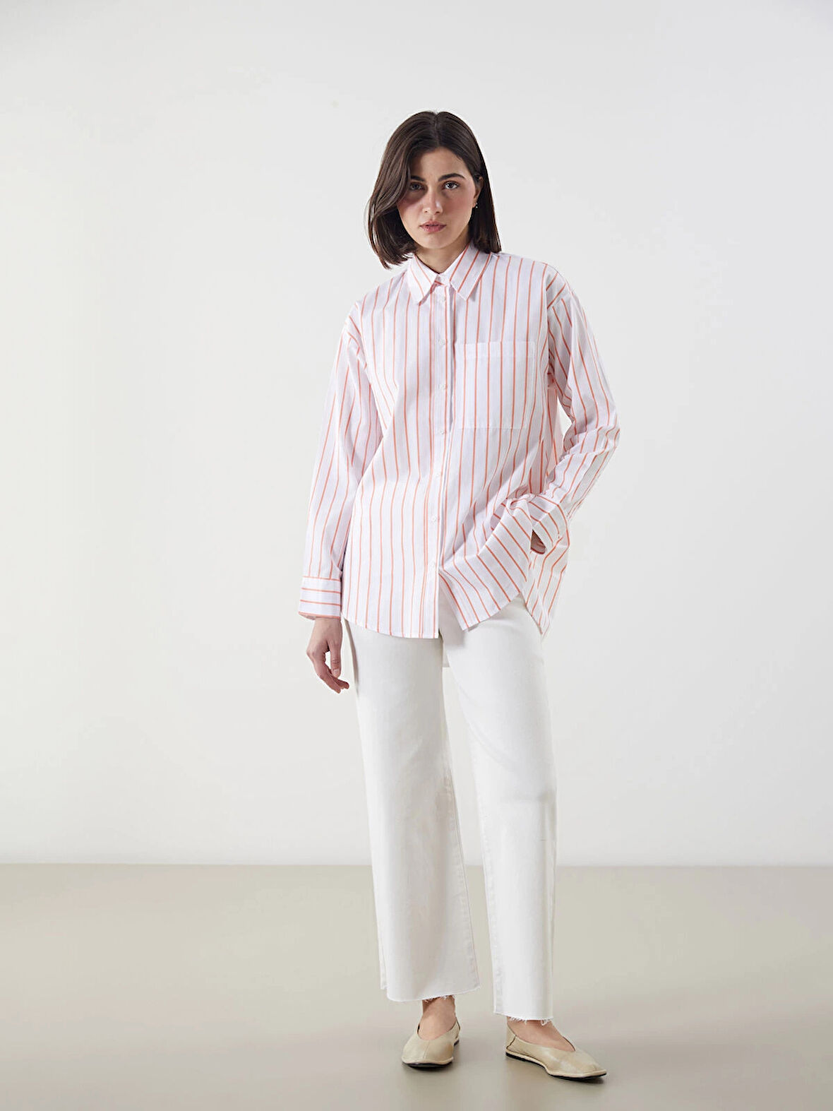 LCW Modest Beyaz Wideleg Kadın Jean Pantolon