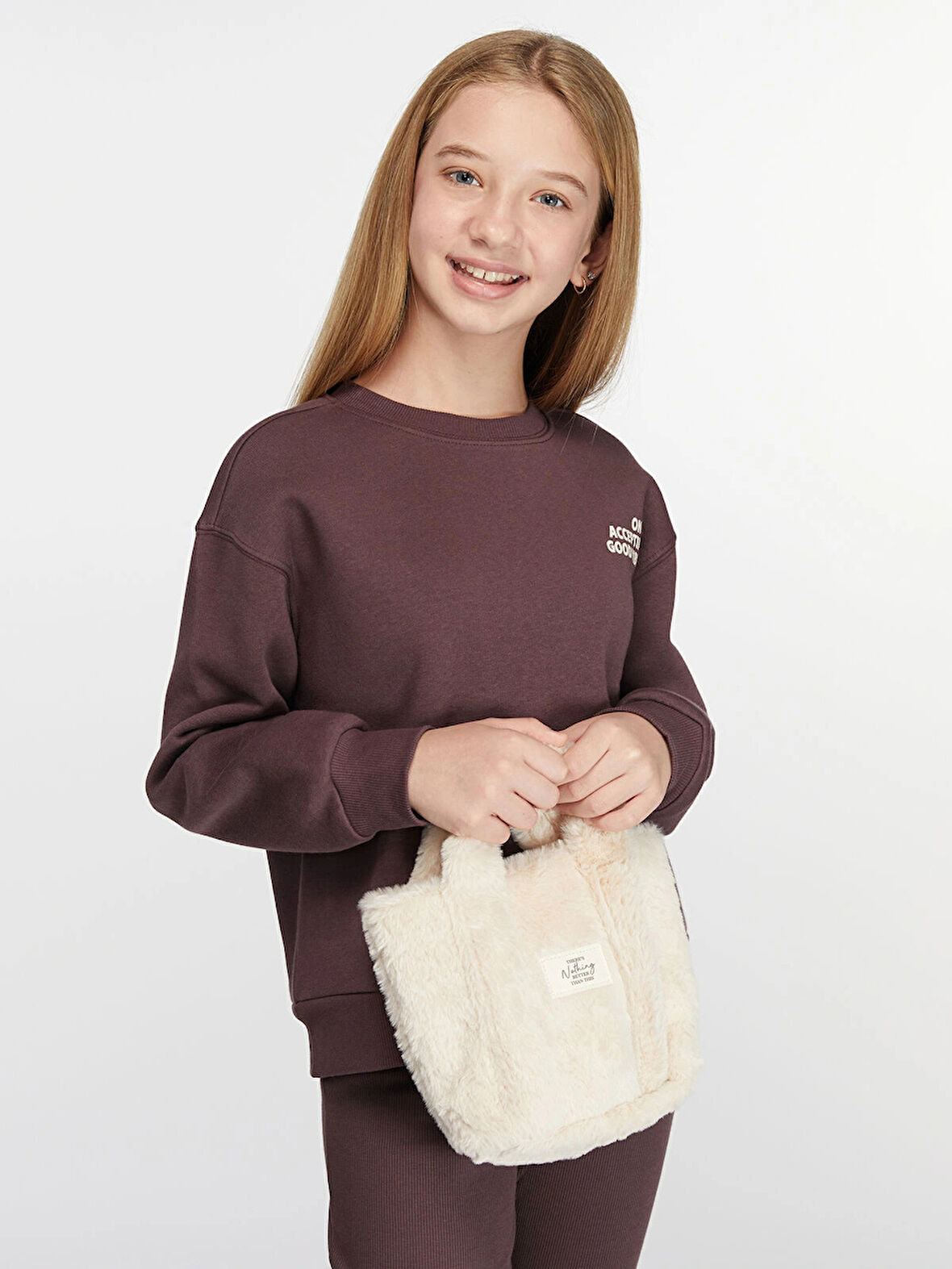 LCW ACCESSORIES Bej Pelüş Kız Çocuk Omuz Çantası