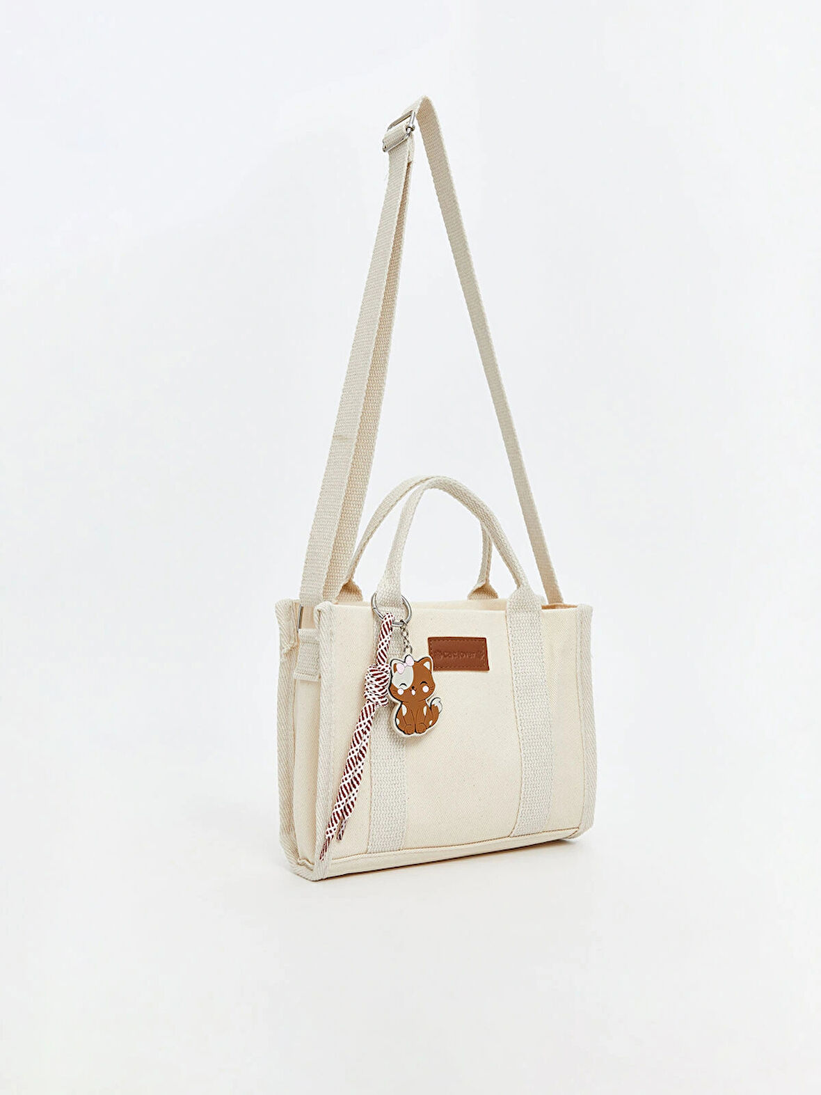 LCW ACCESSORIES Ekru Kanvas Kız Çocuk Omuz Çantası