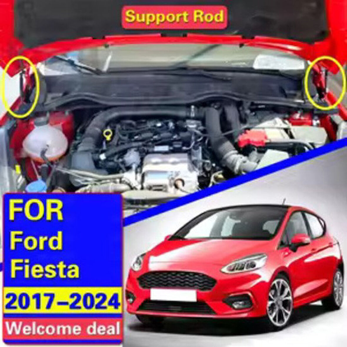 2017-2023 Ford Fiesta  KAPUT Amortisörü KİTİ- SET