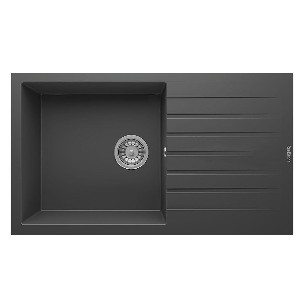 Real P014 LOADİKYA 86 XL Antrasit Granit Mutfak Eviyesi 86X50 cm