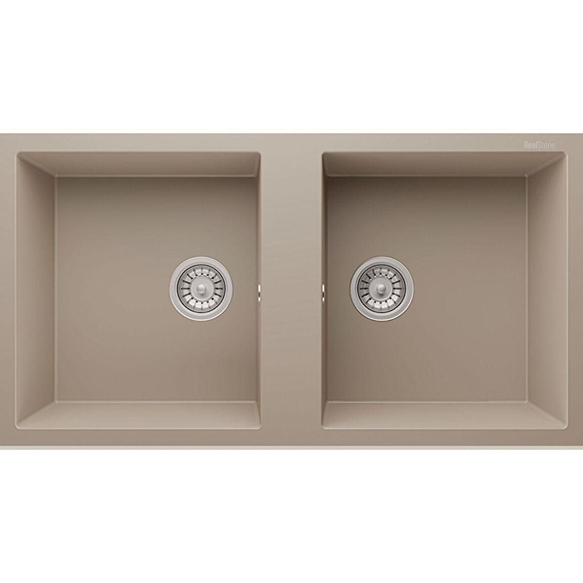 Real Stone P019 Nemrut Granit Mutfak Eviyesi Cappucino Tezgah Altı - Üstü 97x52 Cm İki Gözlü